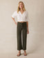 Stretch Terry Patch Pocket Ankle Pant - Forest Olive