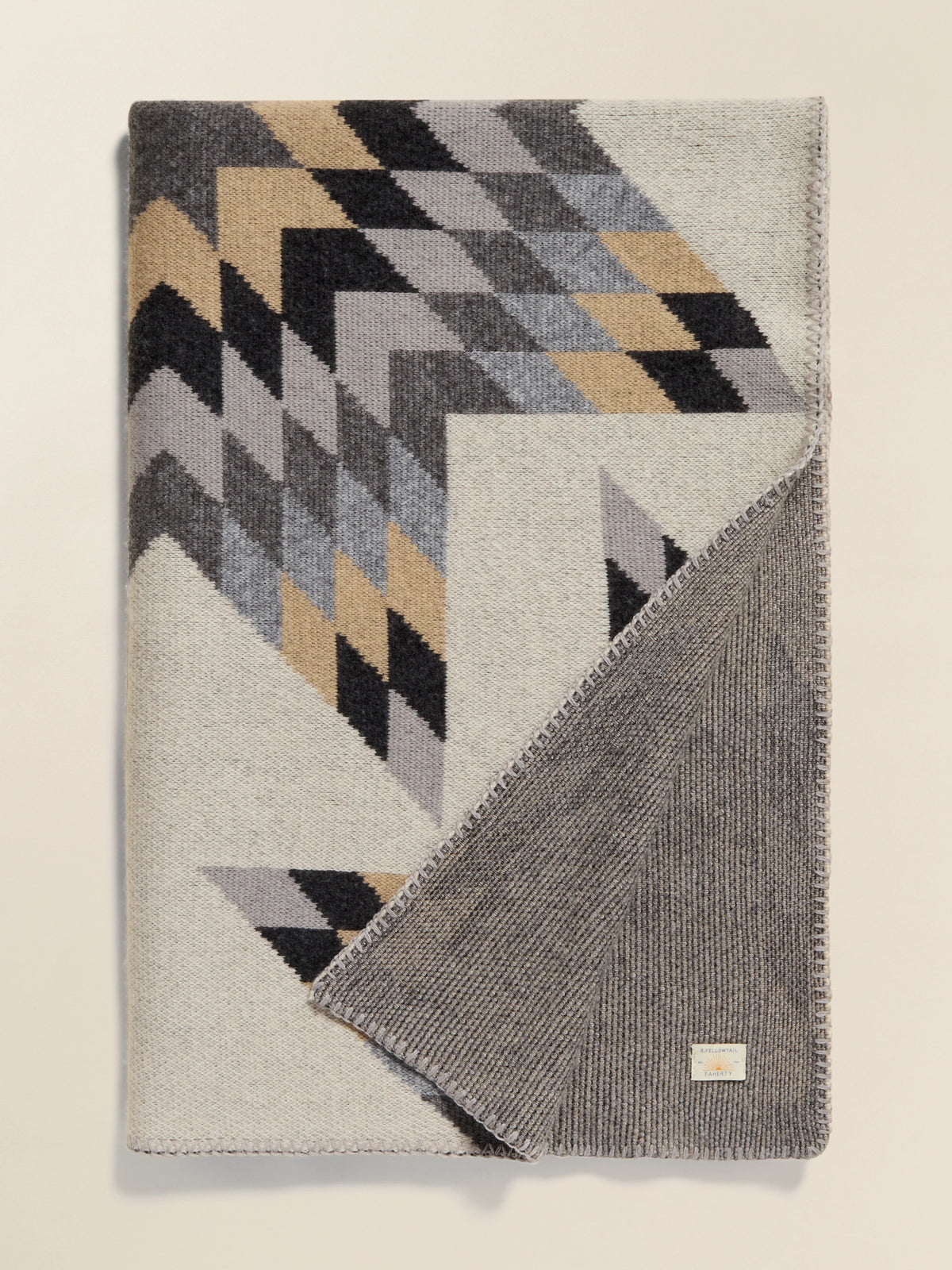 B. Yellowtail Star Patchwork Blanket - Grey Star Patchwork Main image