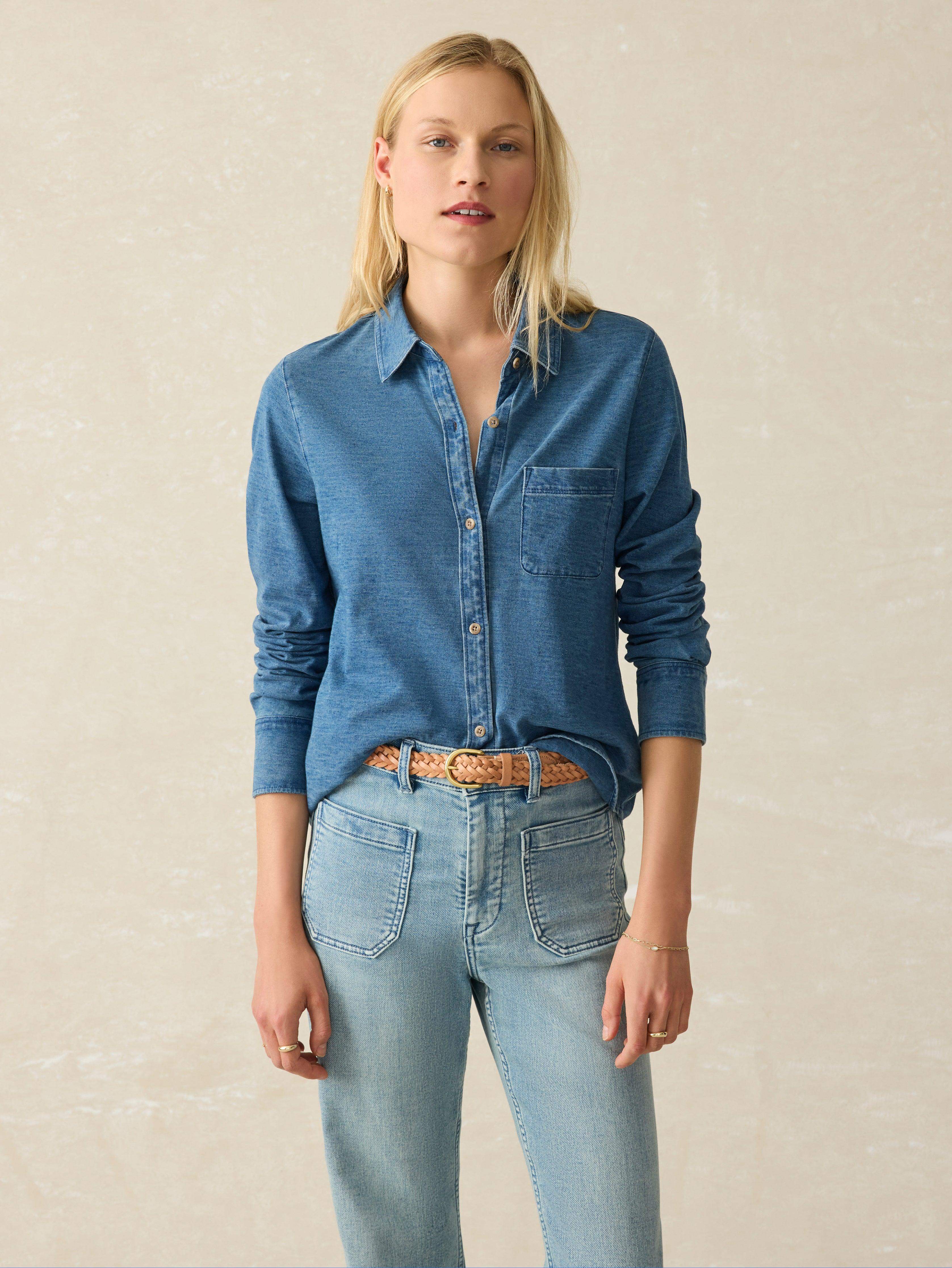 Sunwashed Knit Shirt - Medium Indigo Wash Main image