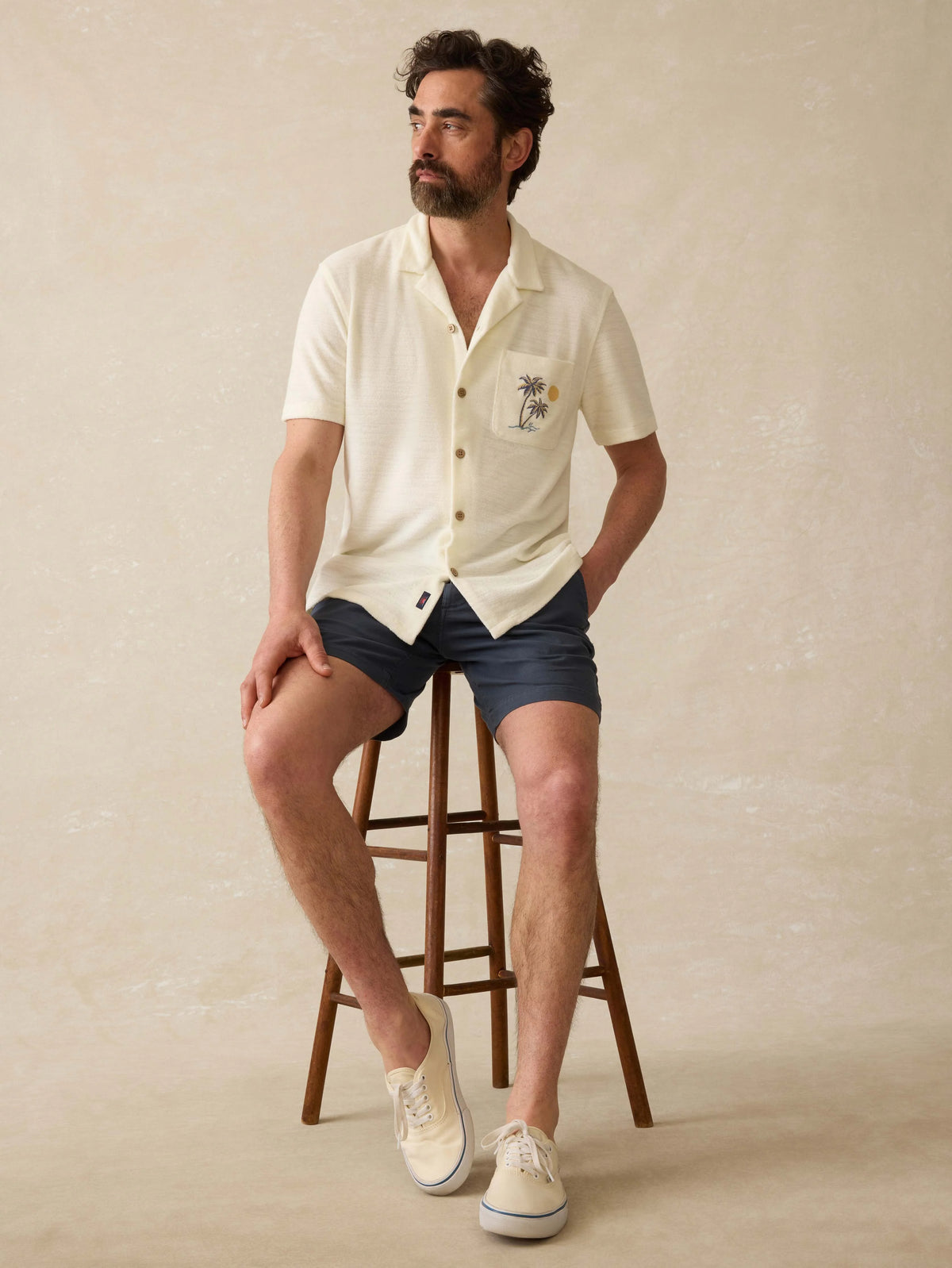 Short-Sleeve Cabana Towel Terry Shirt - South Sand Beach