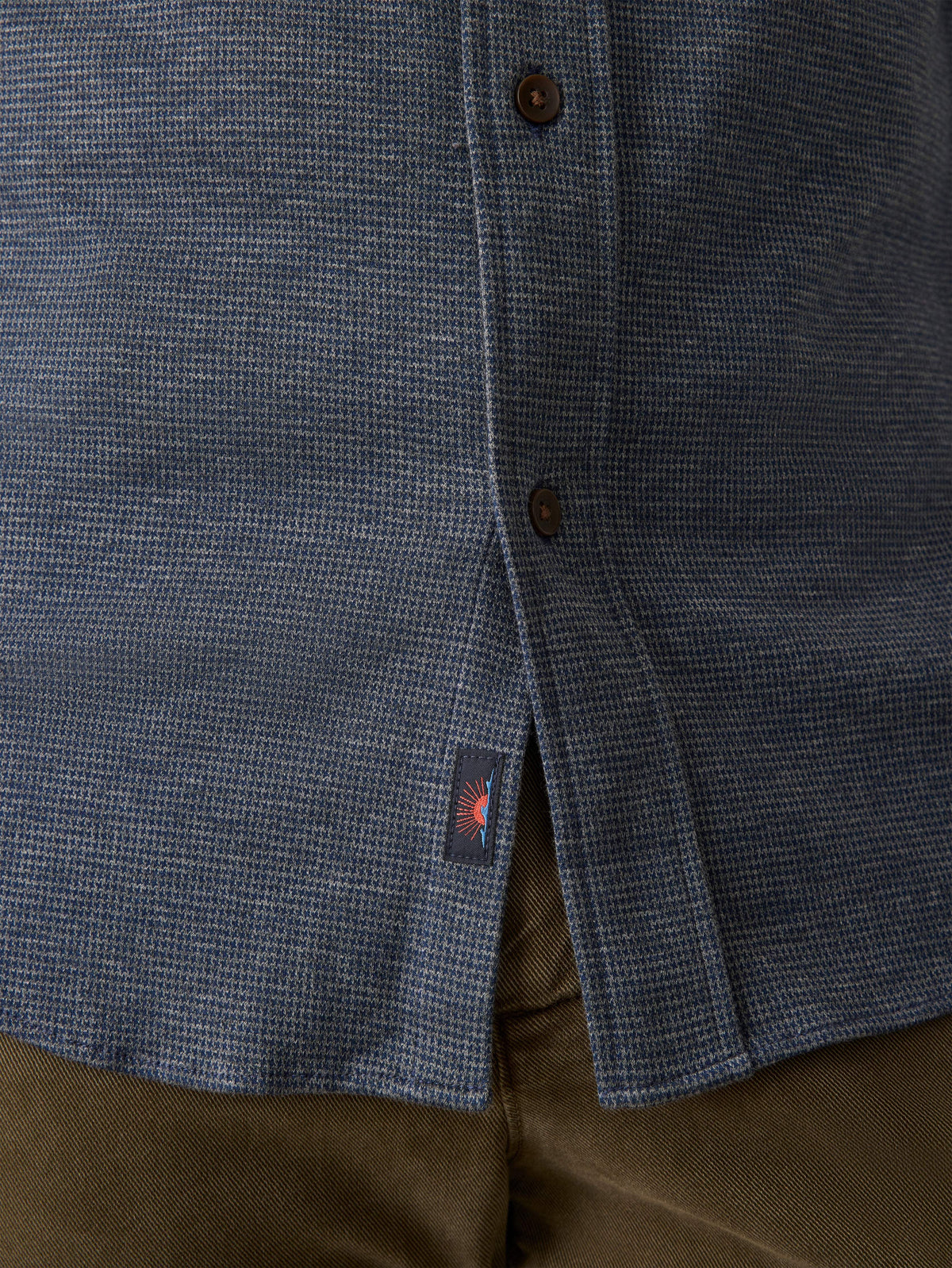 Coastline Knit Shirt - Twilight Houndstooth
