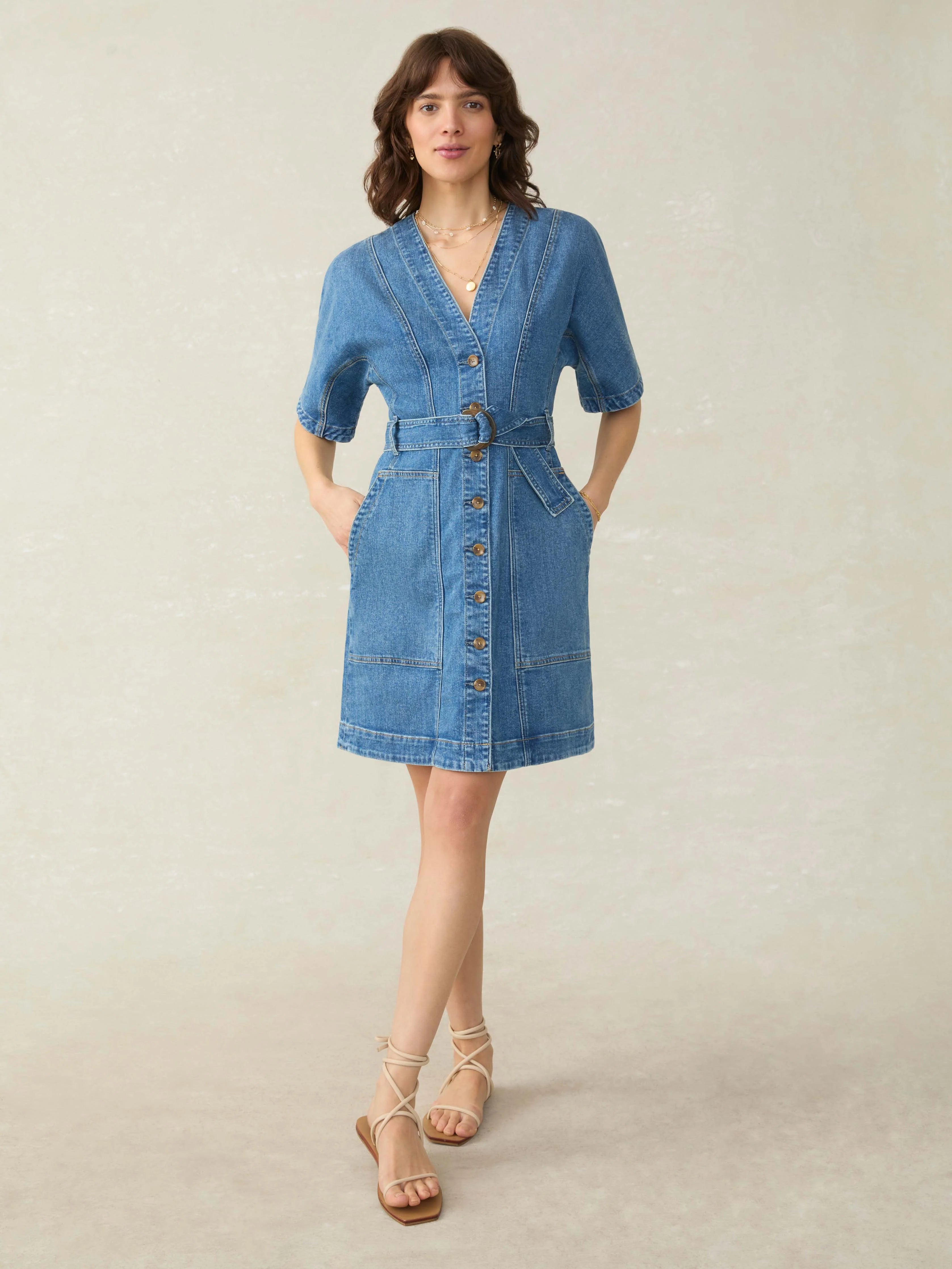 Denim Camille Mini Dress - Sedona Blue Wash Main image
