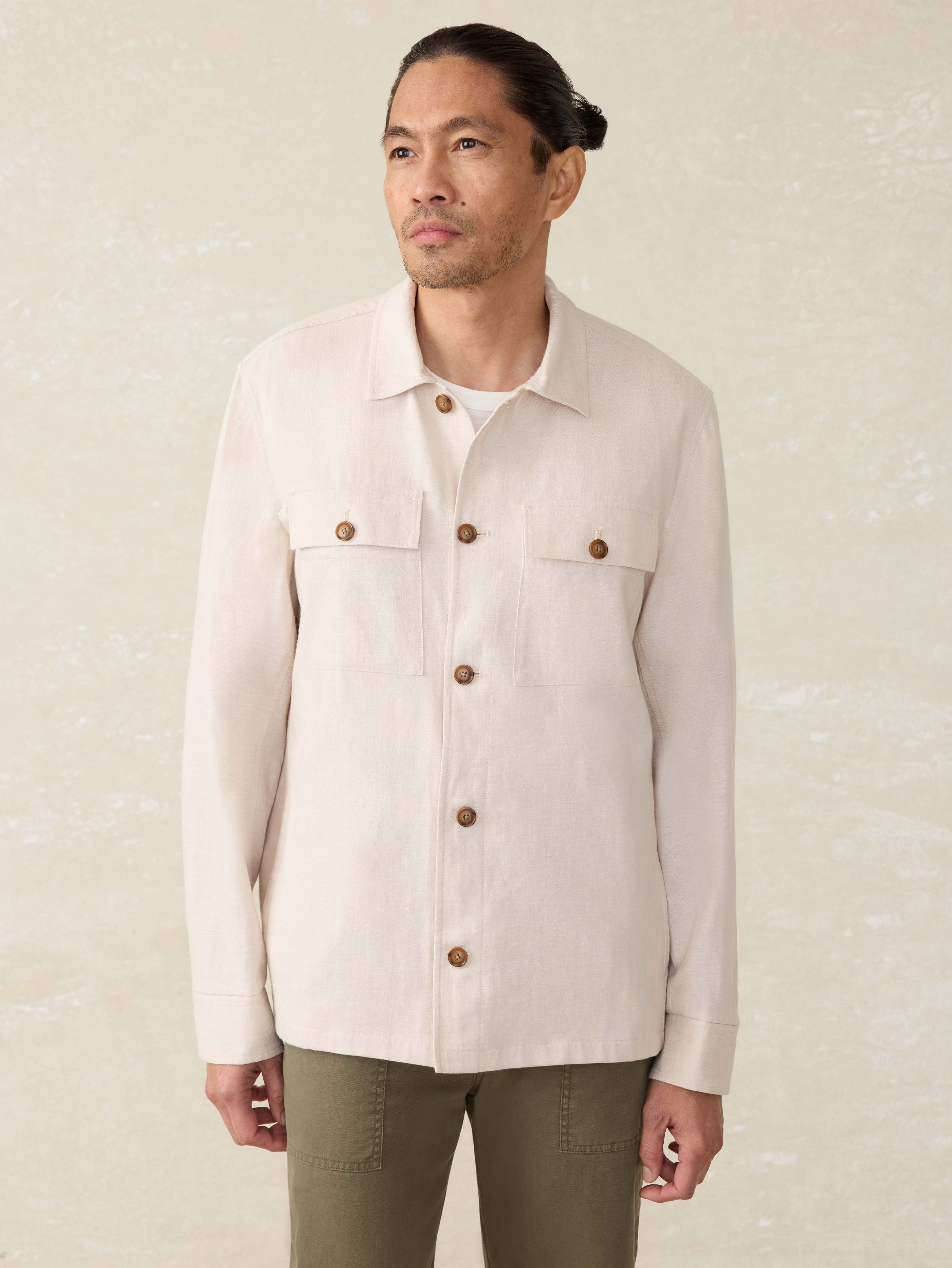 Movement™ Linen Shirt Jacket - Dorset Sand Secondary image