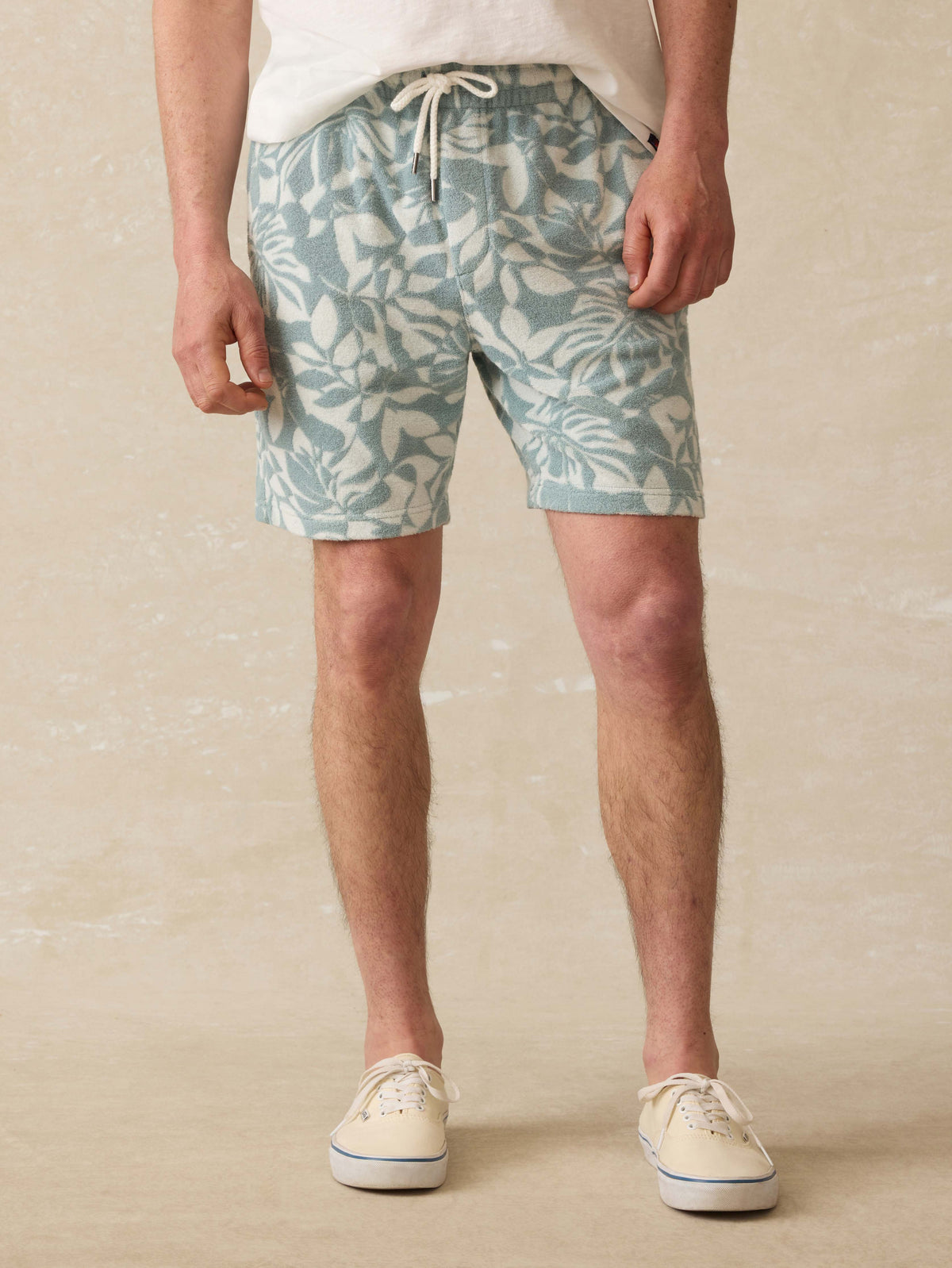 Cabana Towel Terry Sweatshort - Poolside Foliage Teal Main image