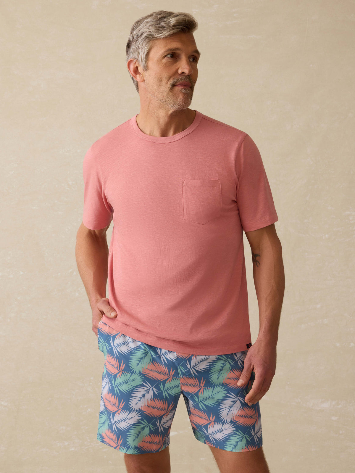Sunwashed Regenerative Pocket Tee - Faded Flag Main image