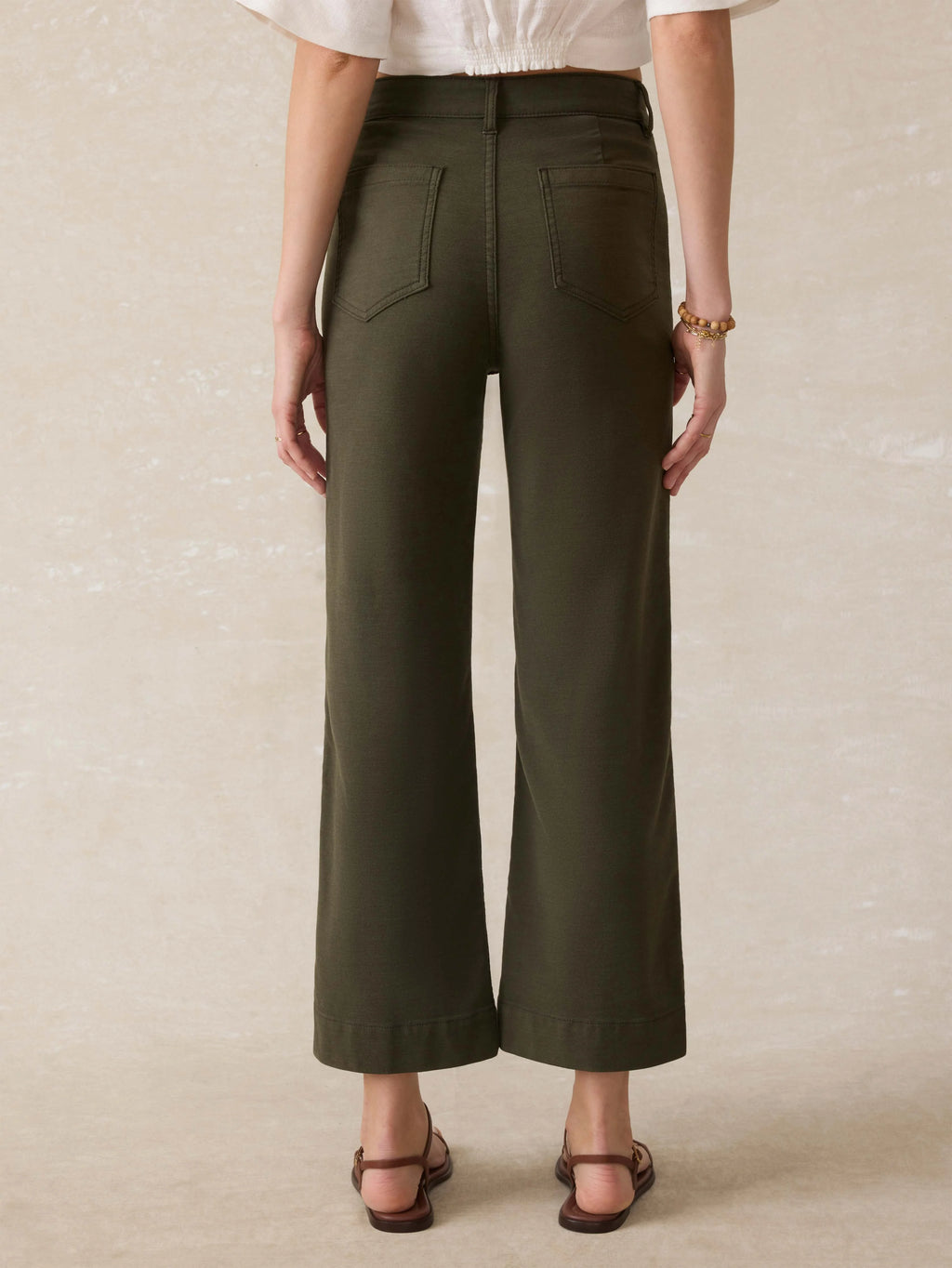 Stretch Terry Patch Pocket Ankle Pant - Forest Olive