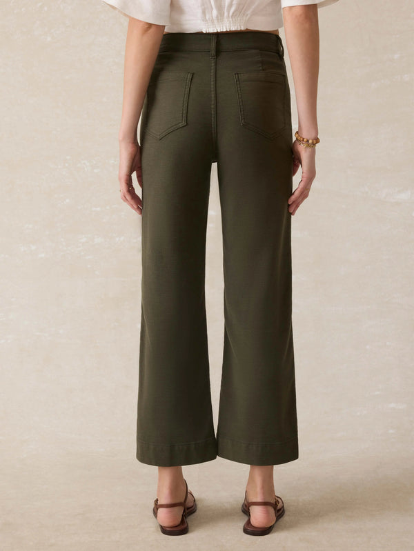 Stretch Terry Patch Pocket Ankle Pant - Forest Olive