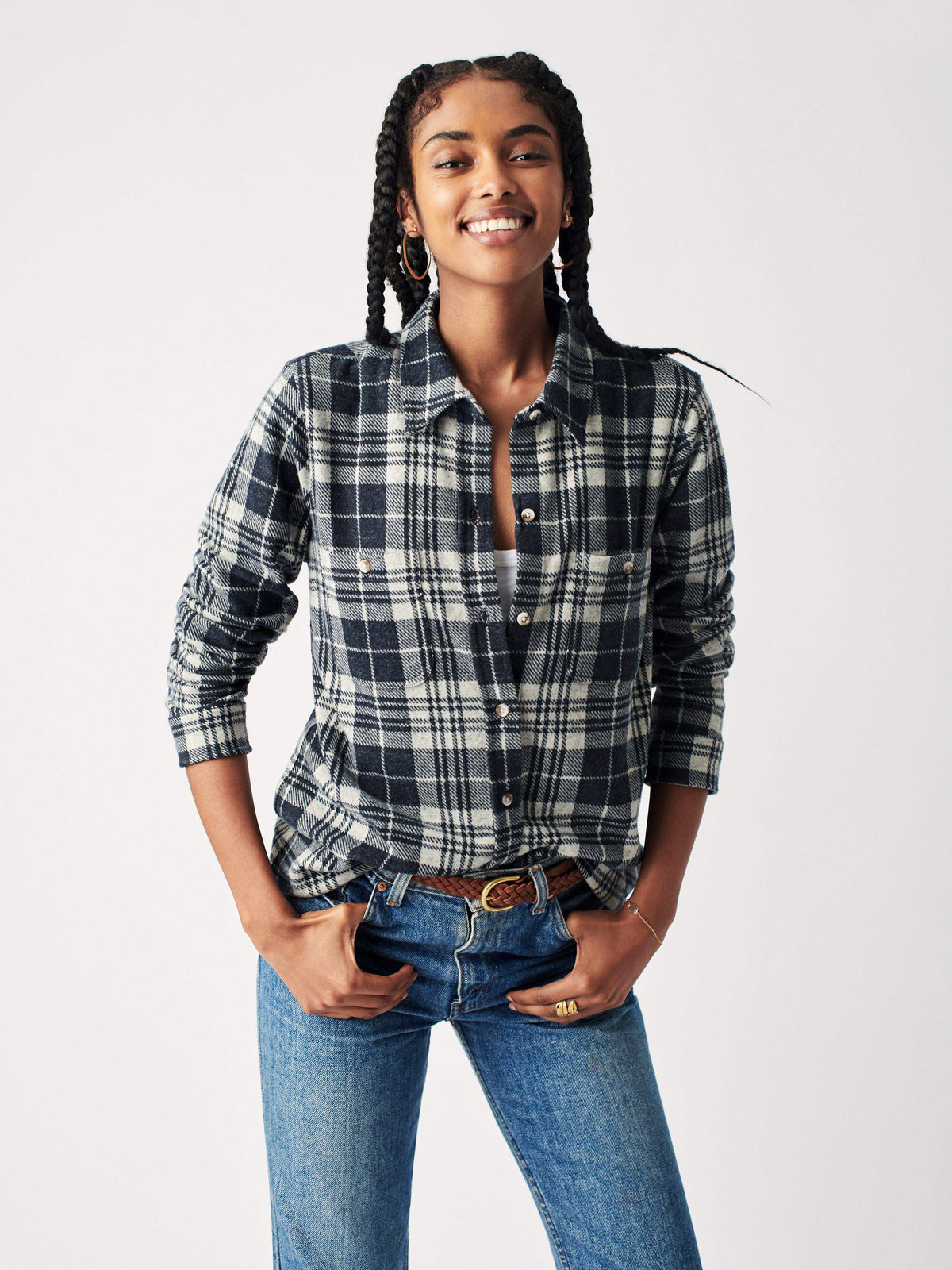 Legend™ Sweater Shirt - Navy Plaid Main image