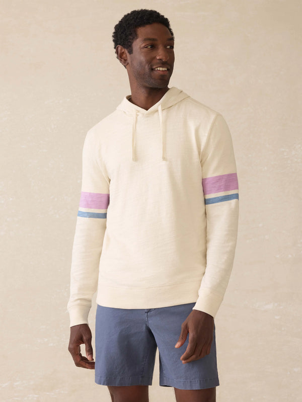 Sunwashed Slub Hoodie - Cream Dume Stripe