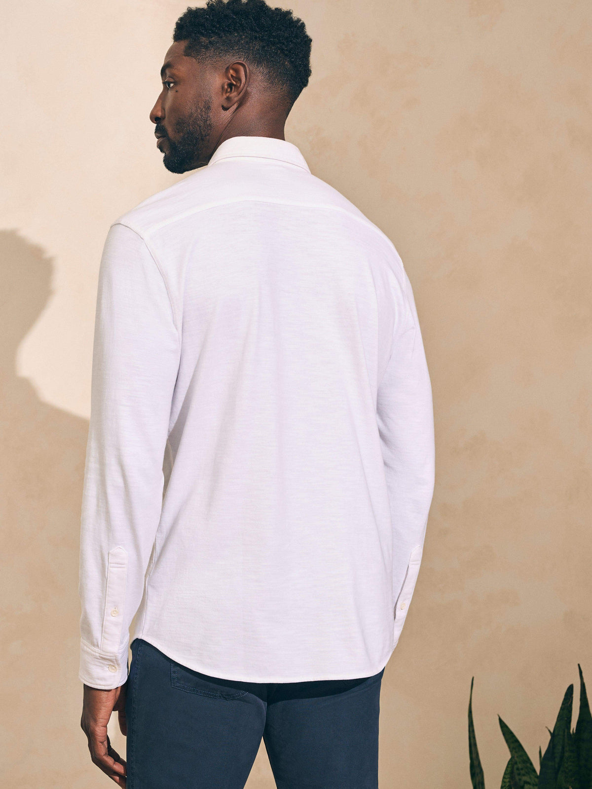Sunwashed Knit Shirt (Single Pocket) (Tall) - White