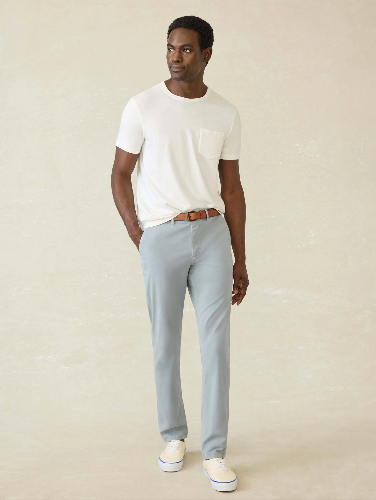 Sunwashed Regenerative Pocket Tee - White