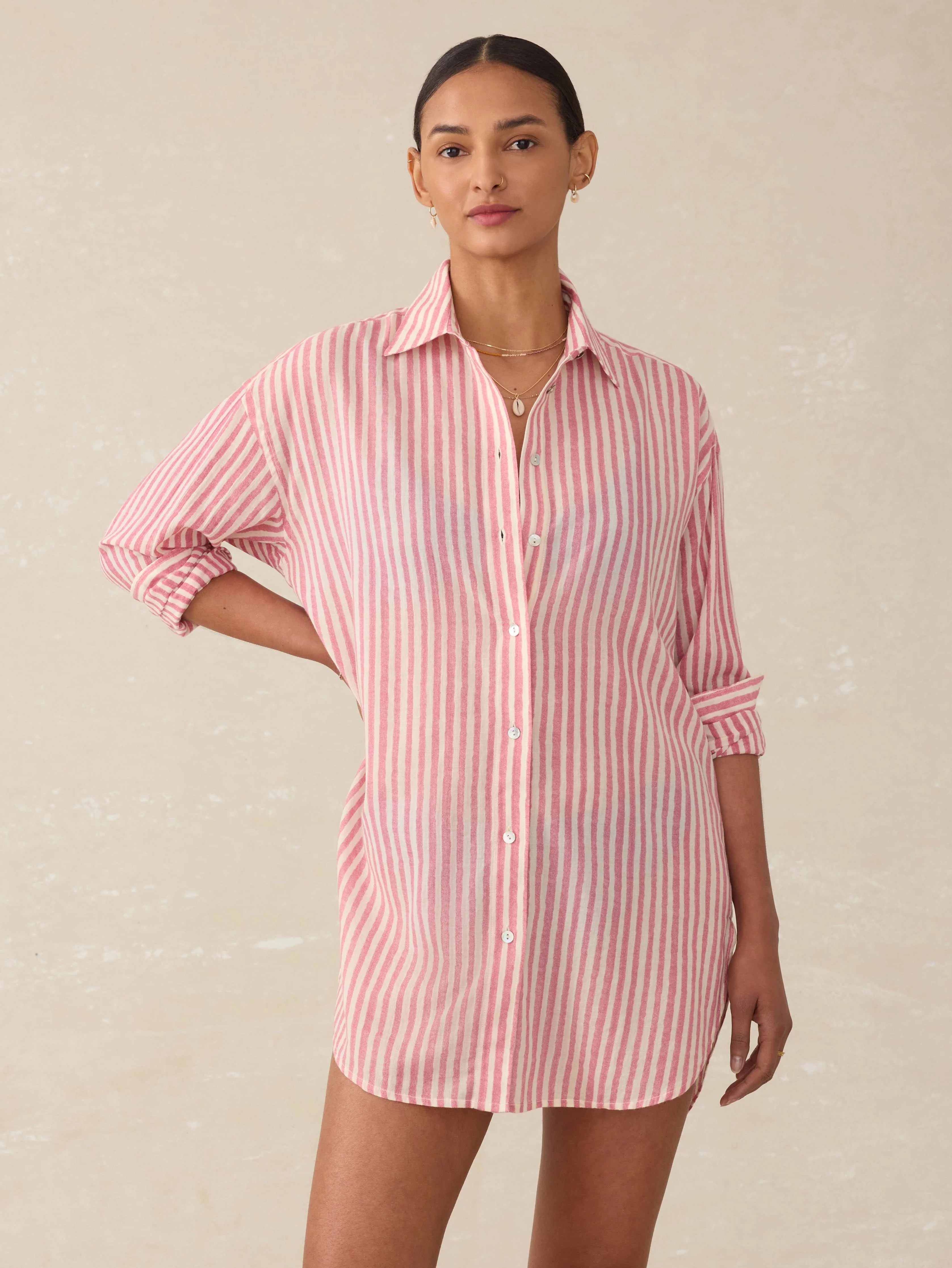 Haze Coverup - Rose Watercolor Stripe