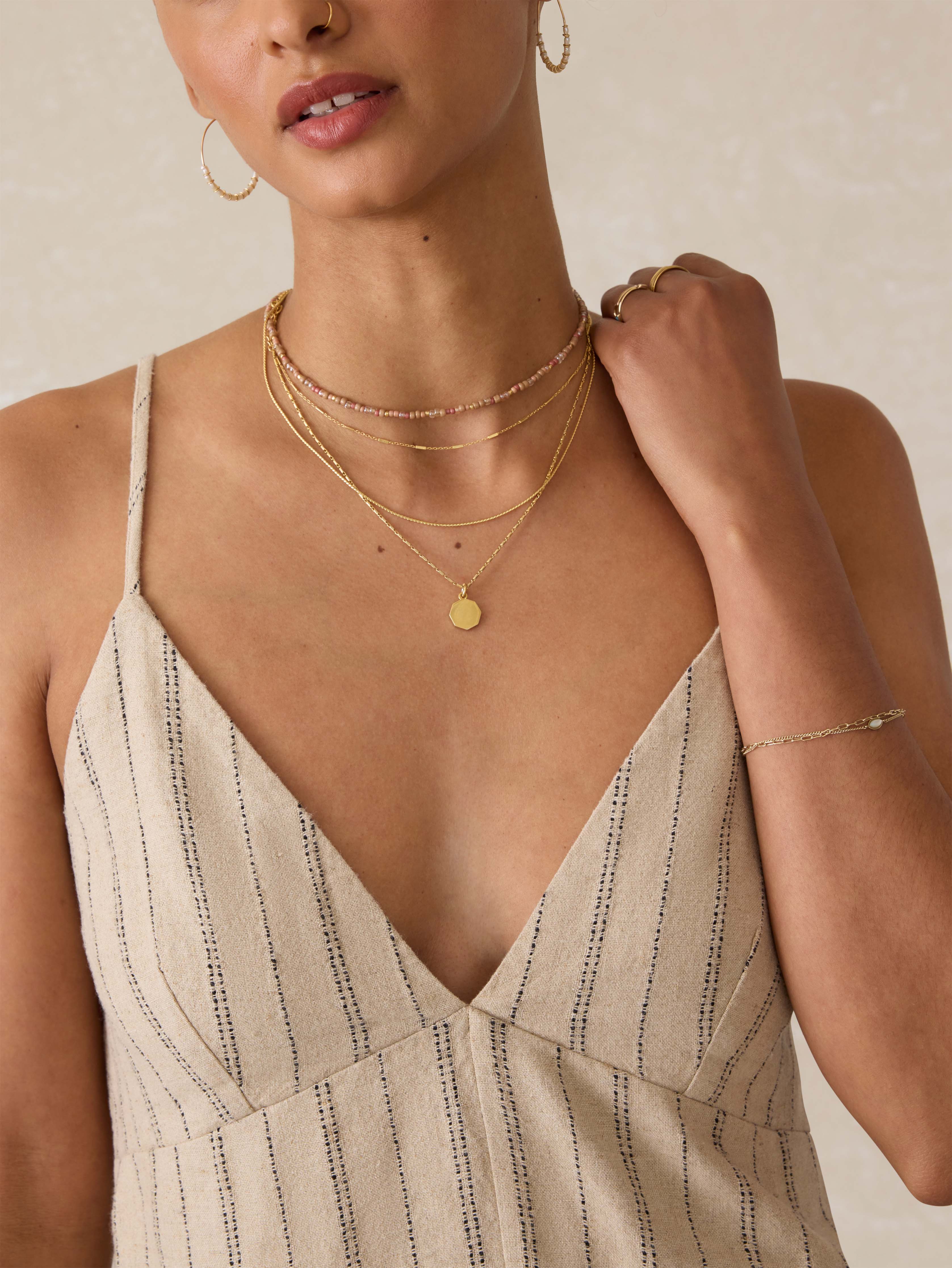 Riviera Linen Tank - Driftwood Stripe Secondary image