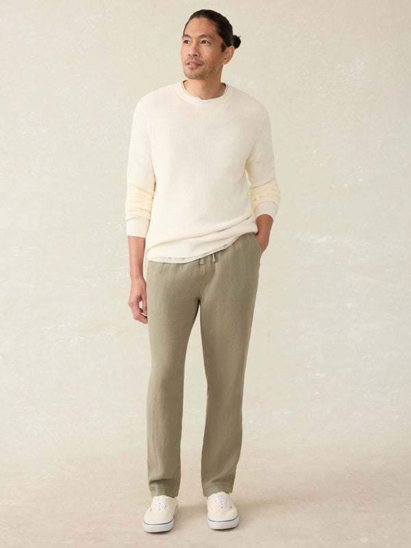 Linen Drawstring Pant - Canyon Olive