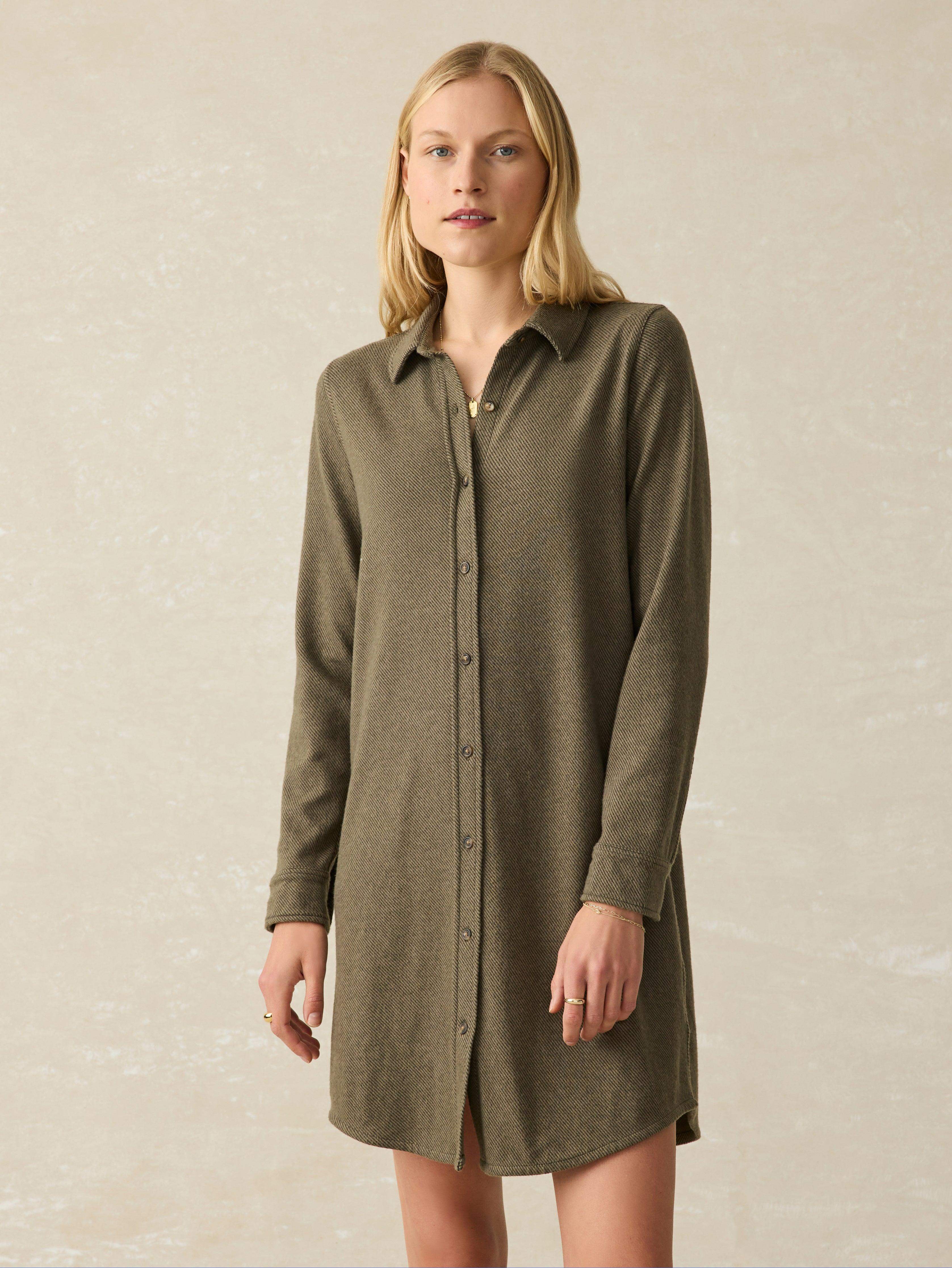 Legend™ Sweater Dress - Olive Melange Twill Secondary image