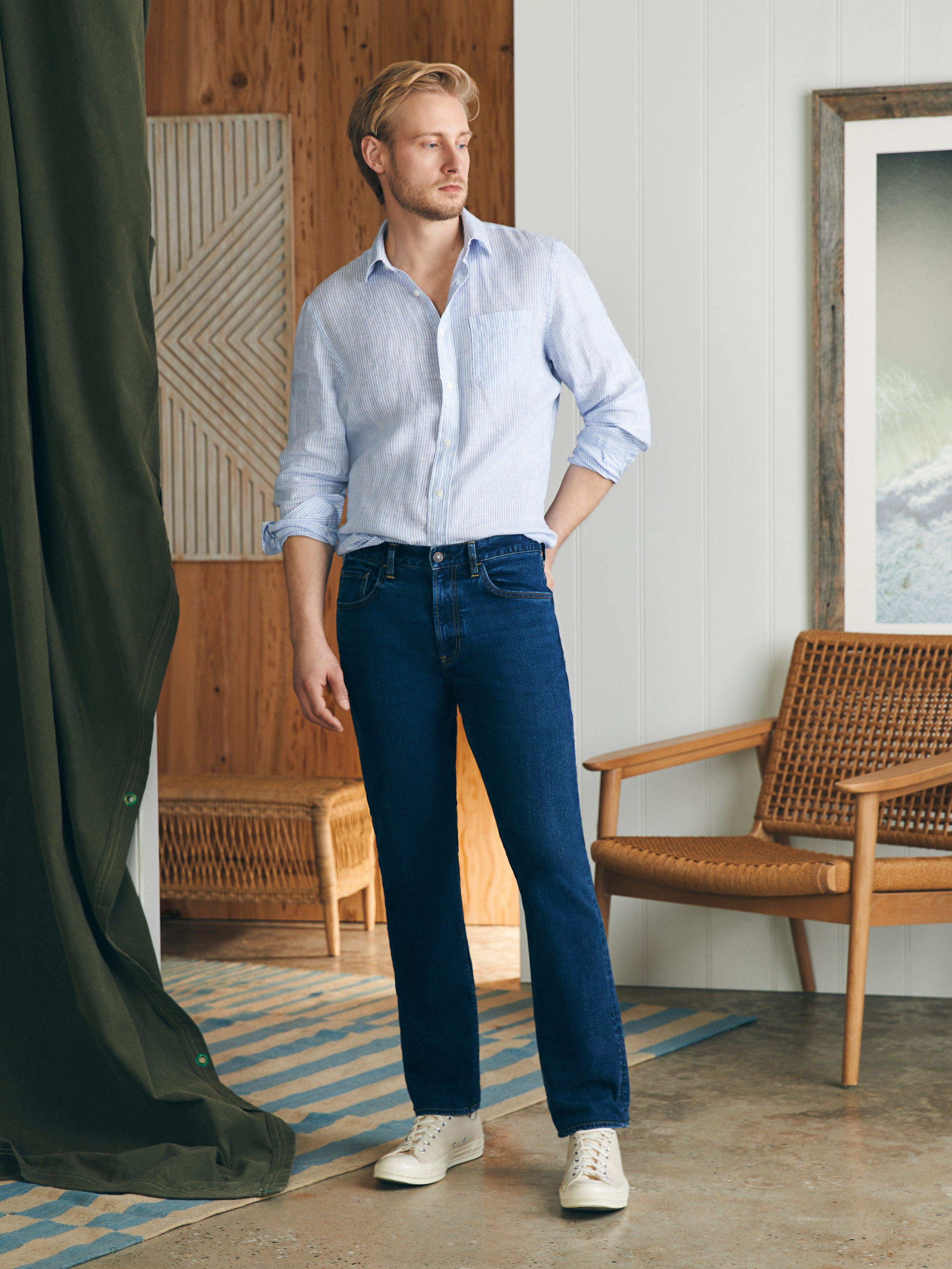 Organic Cotton Slim Straight Denim - Cove Point Wash Secondary image