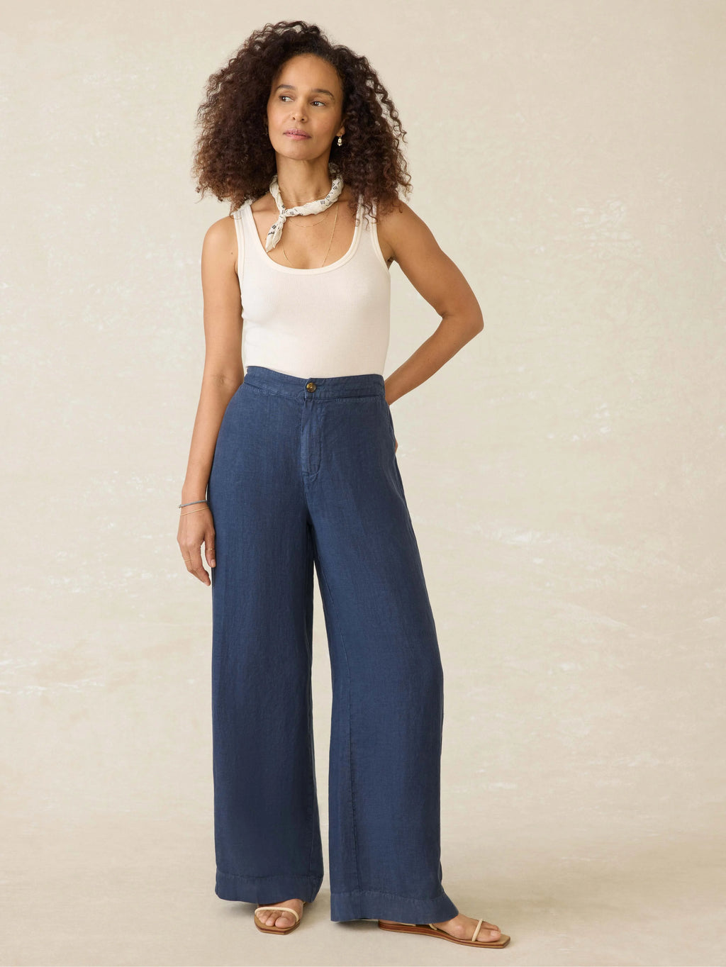 Sun Strider Linen Pant - Deep Sea Navy
