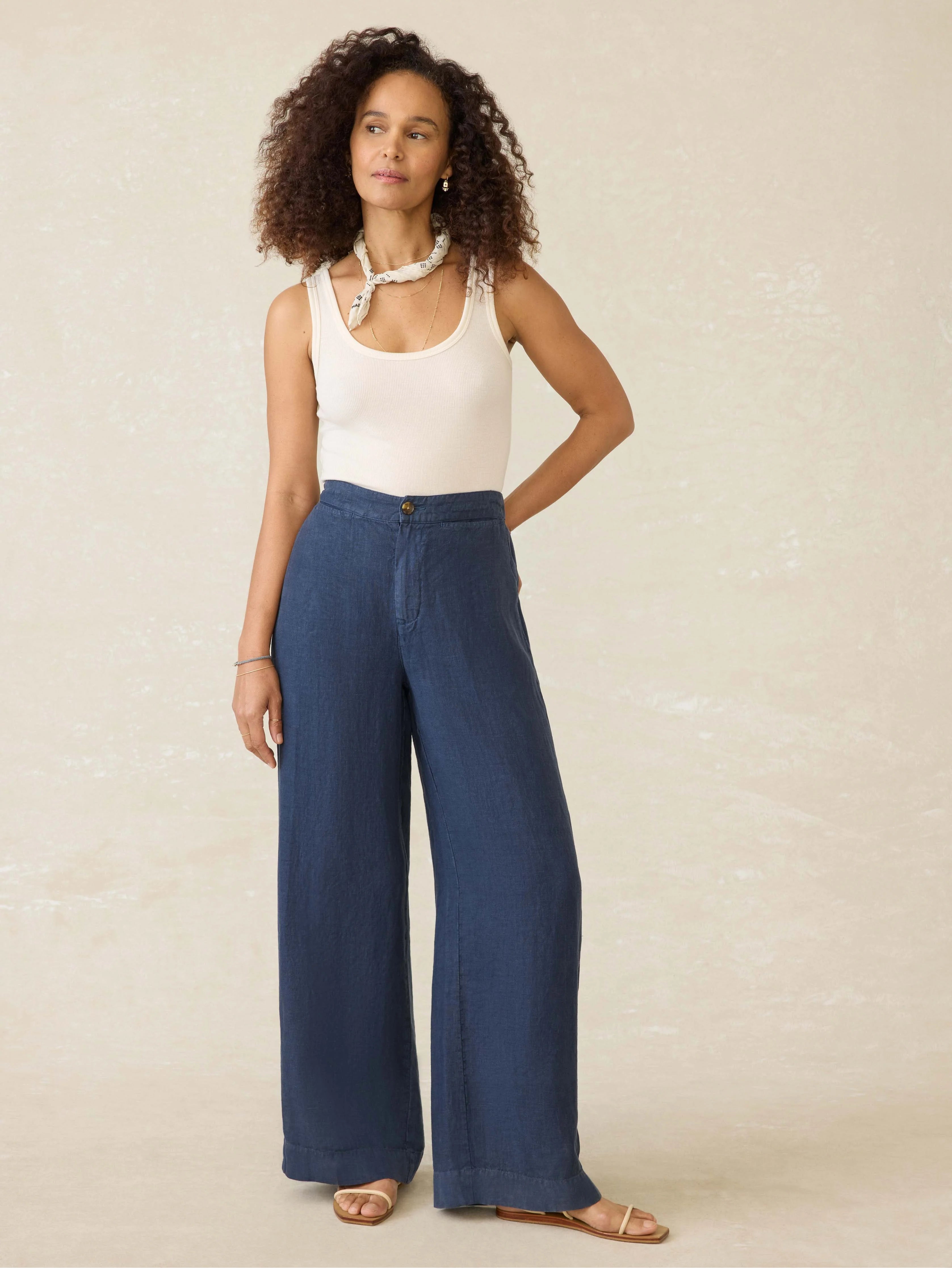 Sun Strider Linen Pant - Deep Sea Navy