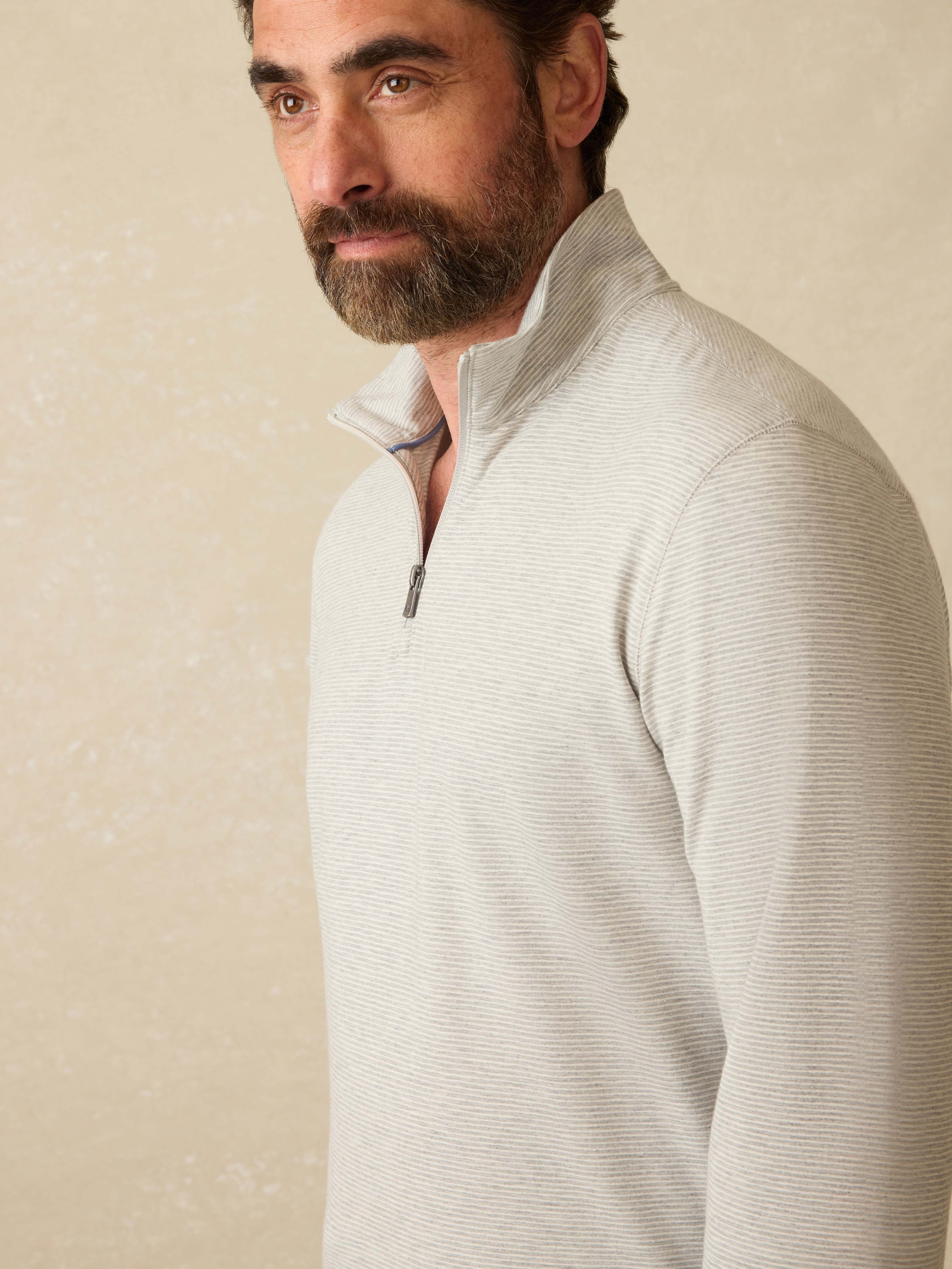 Movement™ Quarter Zip - Grey Cove Stripe Secondary image