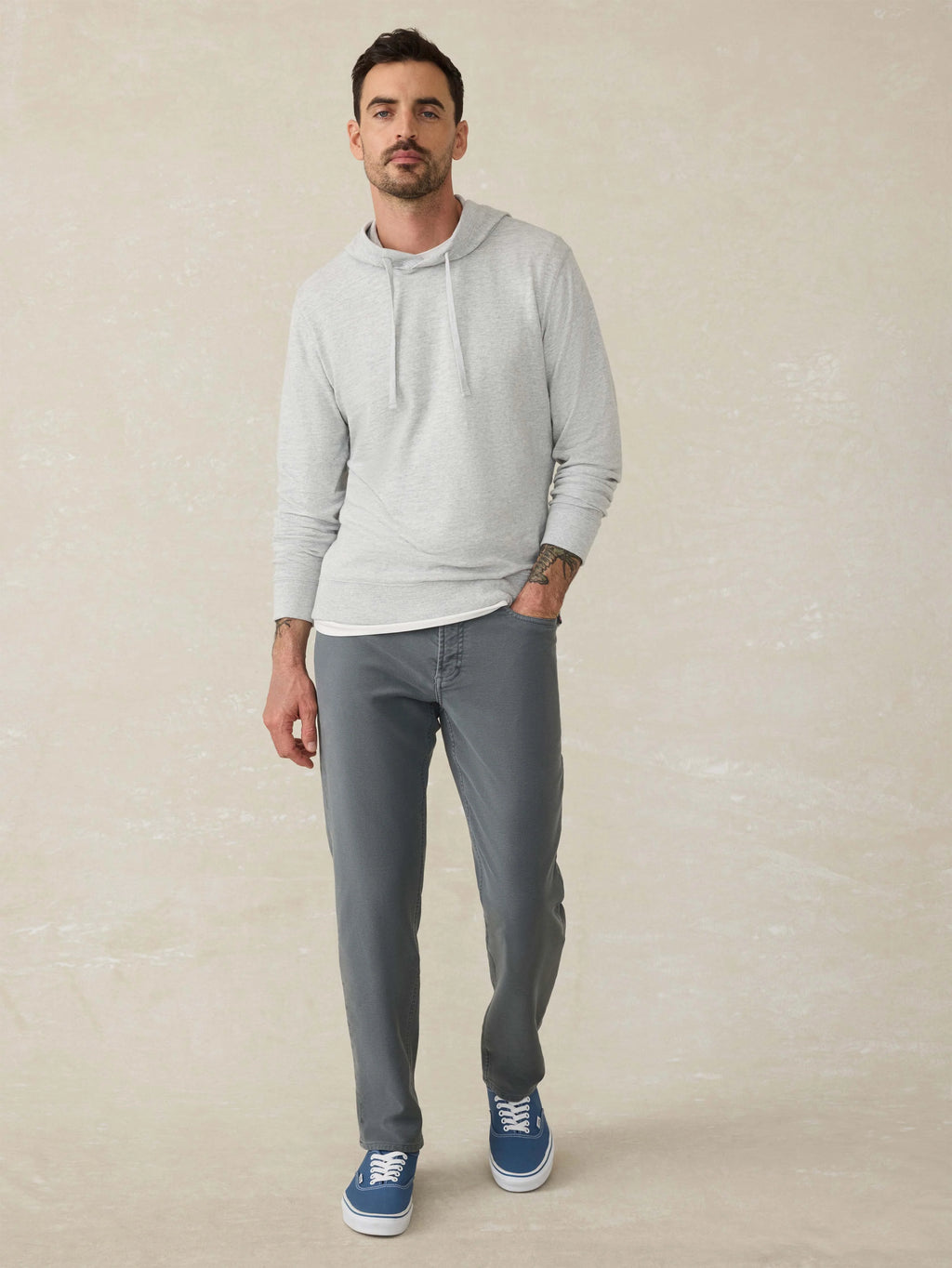 Sunwashed Midweight Organic Hoodie - Light Grey Heather