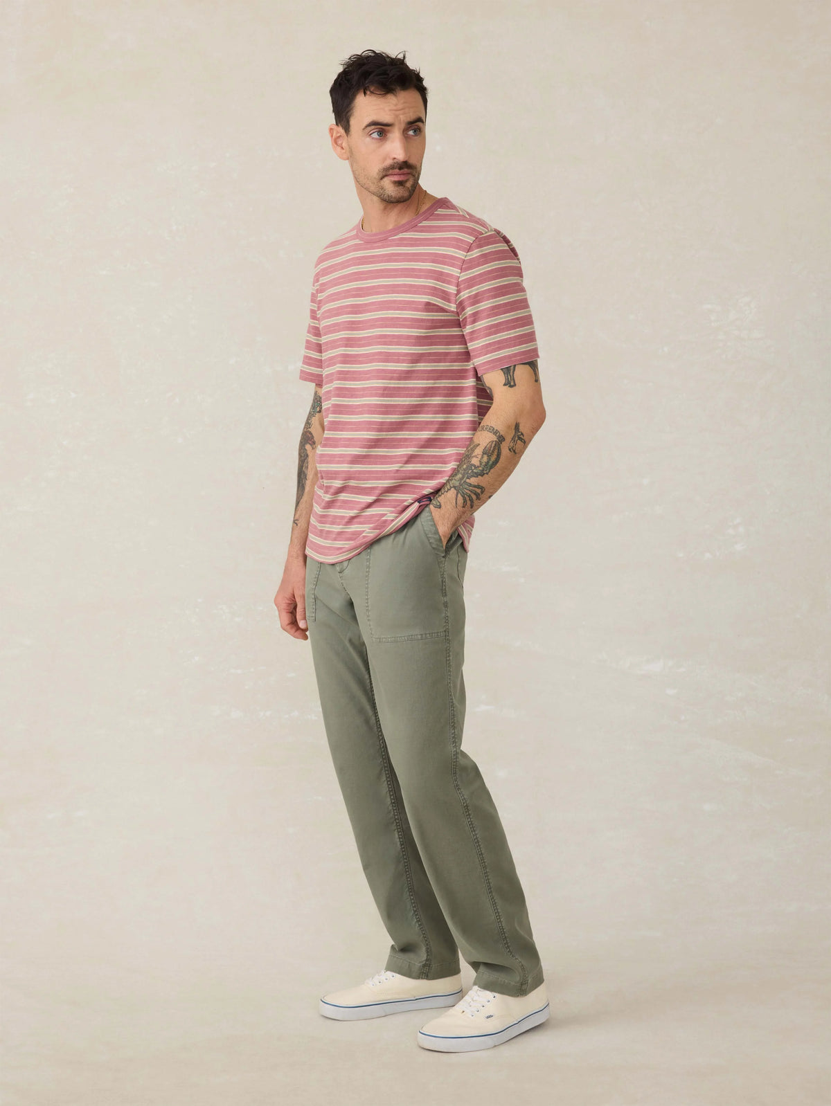 Sunwashed Tee - Red Reef Stripe