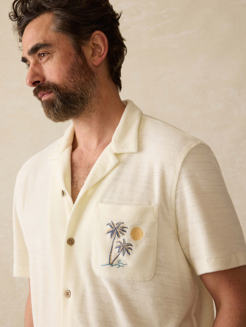 Short-Sleeve Cabana Towel Terry Shirt - South Sand Beach