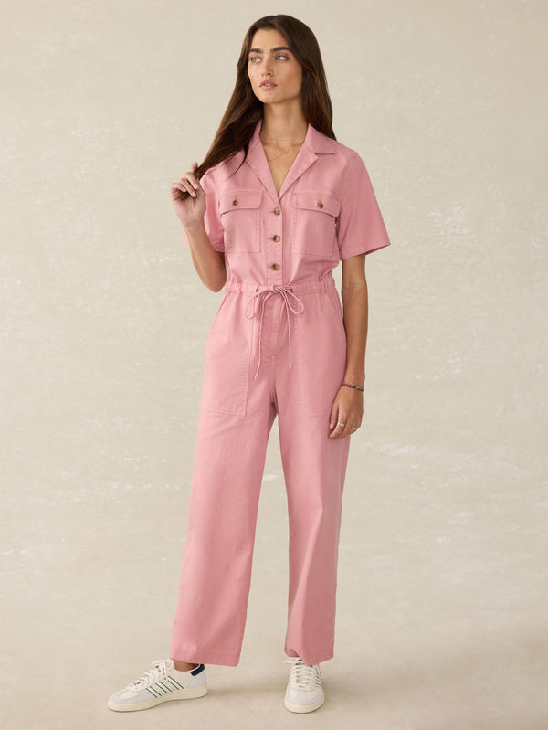 Utility Twill Raven Jumpsuit - Baroque Rose