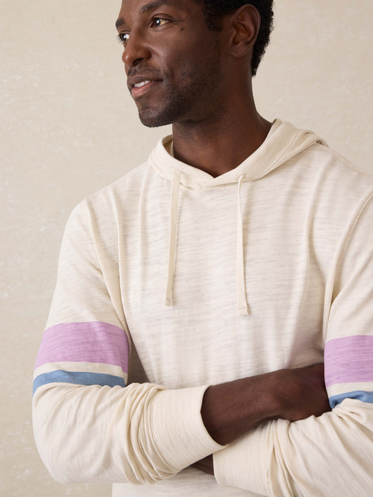 Sunwashed Slub Hoodie - Cream Dume Stripe