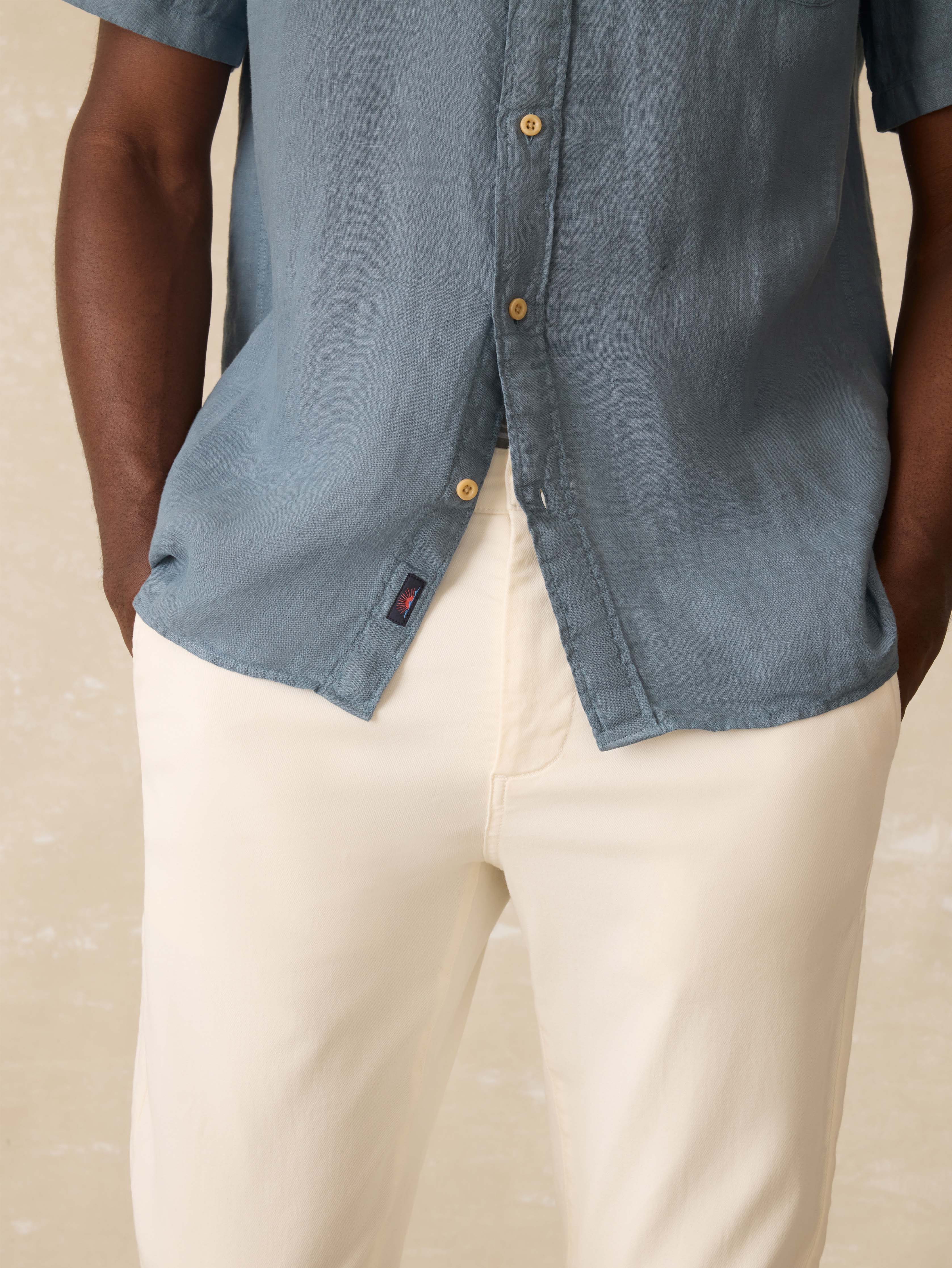Short Sleeve Laguna Linen Shirt - Deep Marine Secondary image