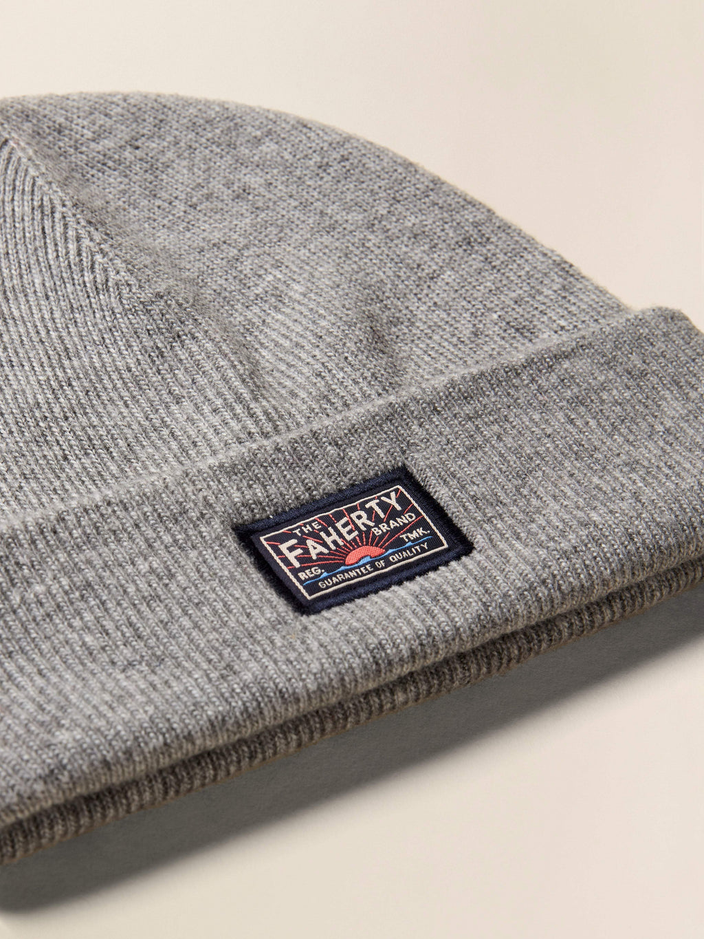 Faherty Logo Beanie - Grey Heather