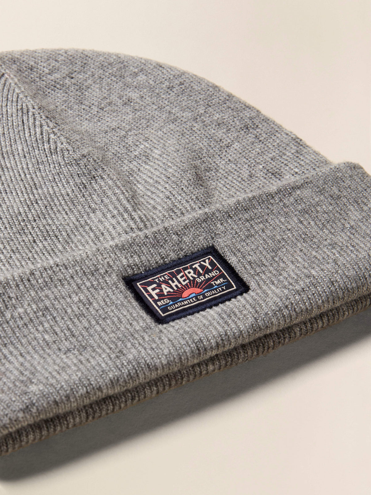 Faherty Logo Beanie - Grey Heather