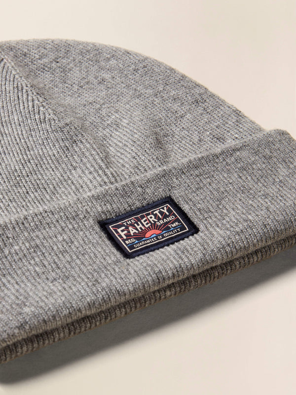 Faherty Logo Beanie - Grey Heather