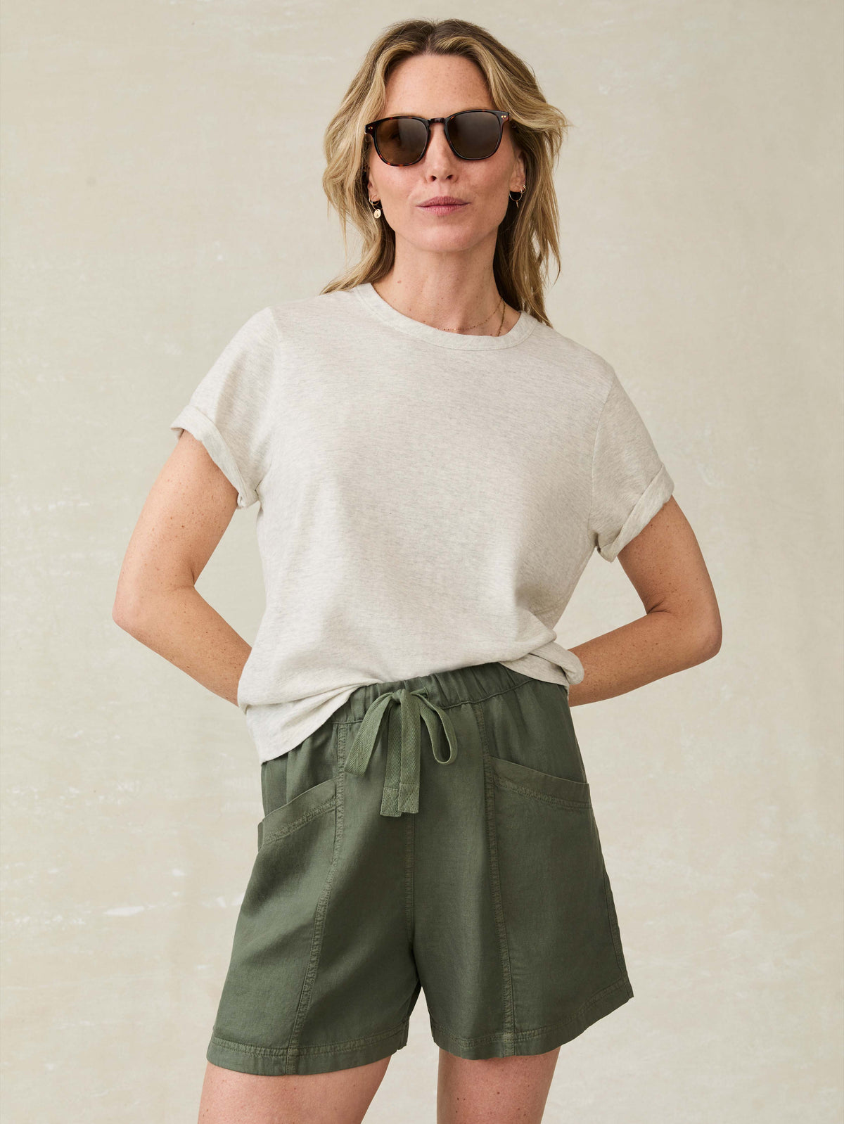 Topanga Drape Short - Thyme Main image