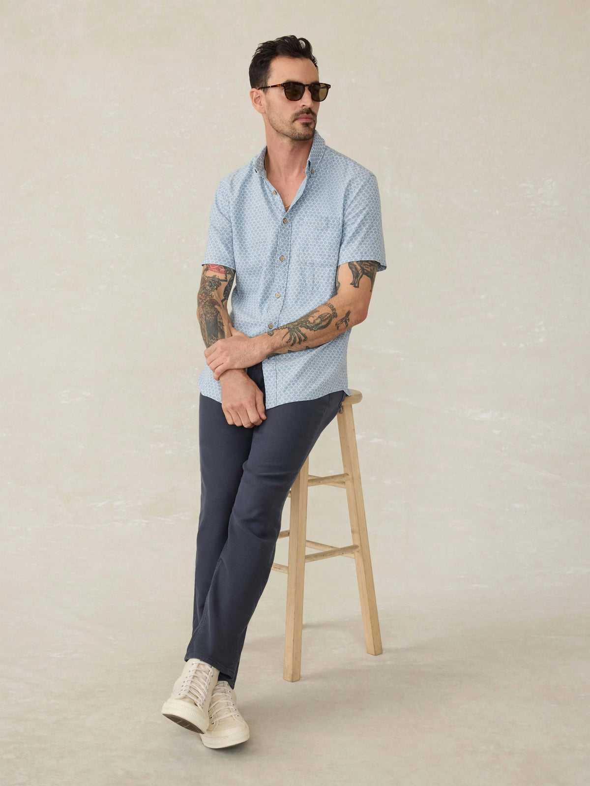 Stretch Terry 5-Pocket Pant - Navy