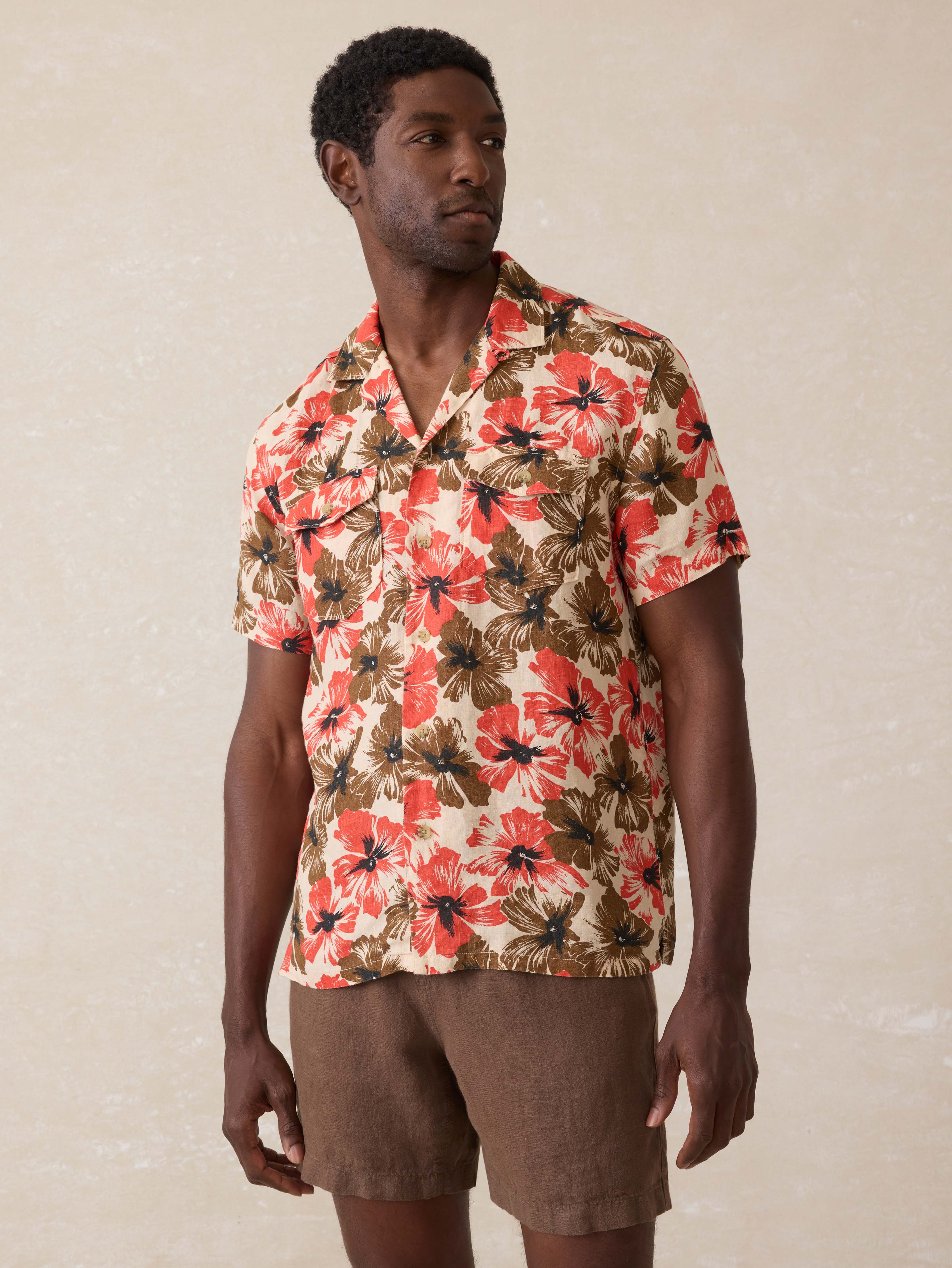 Short Sleeve Reserve Basque Camp Shirt - Wildwood Poppy Main image