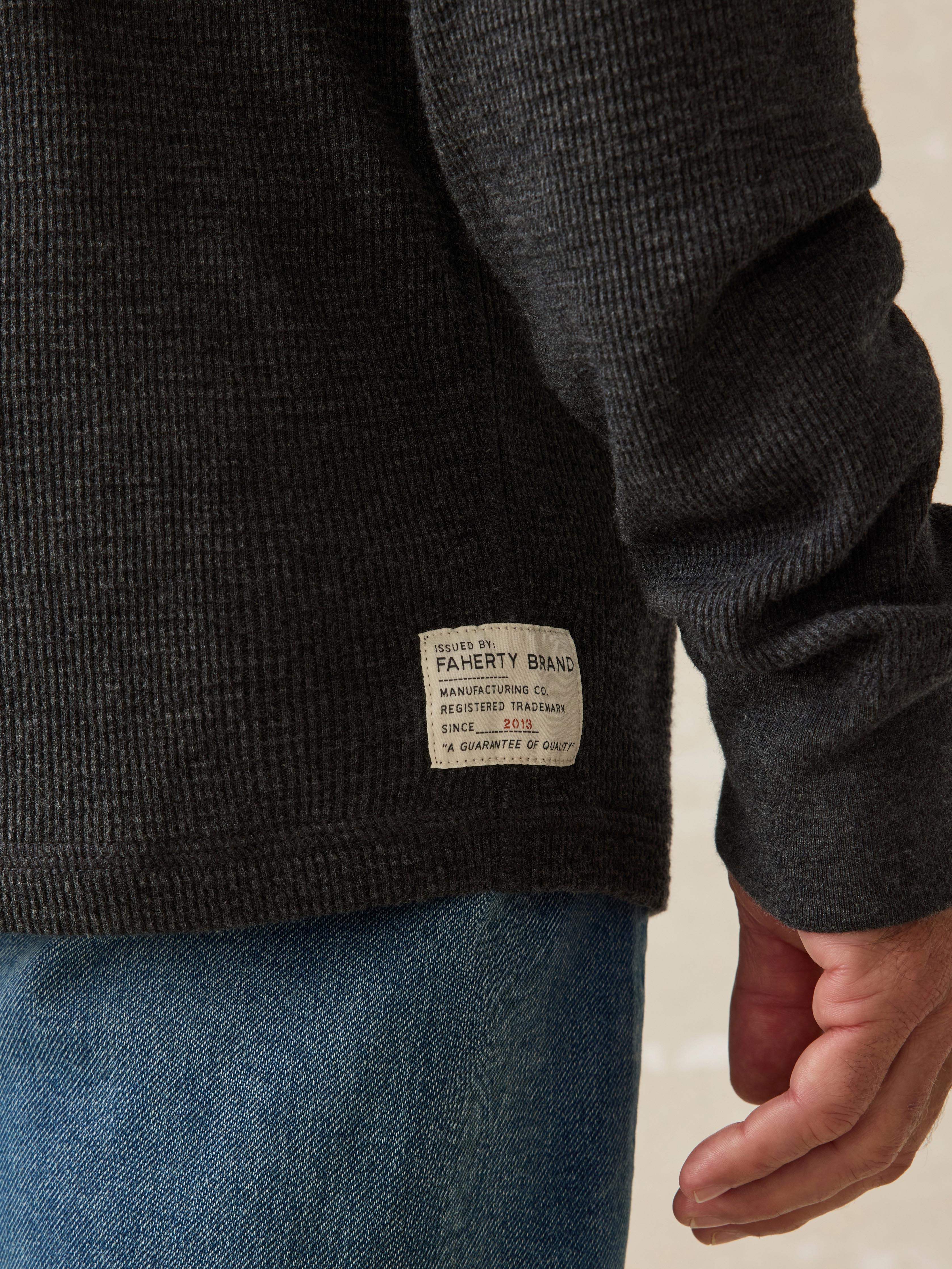 Long-Sleeve Cloud Waffle Crew - Charcoal Heather Secondary image
