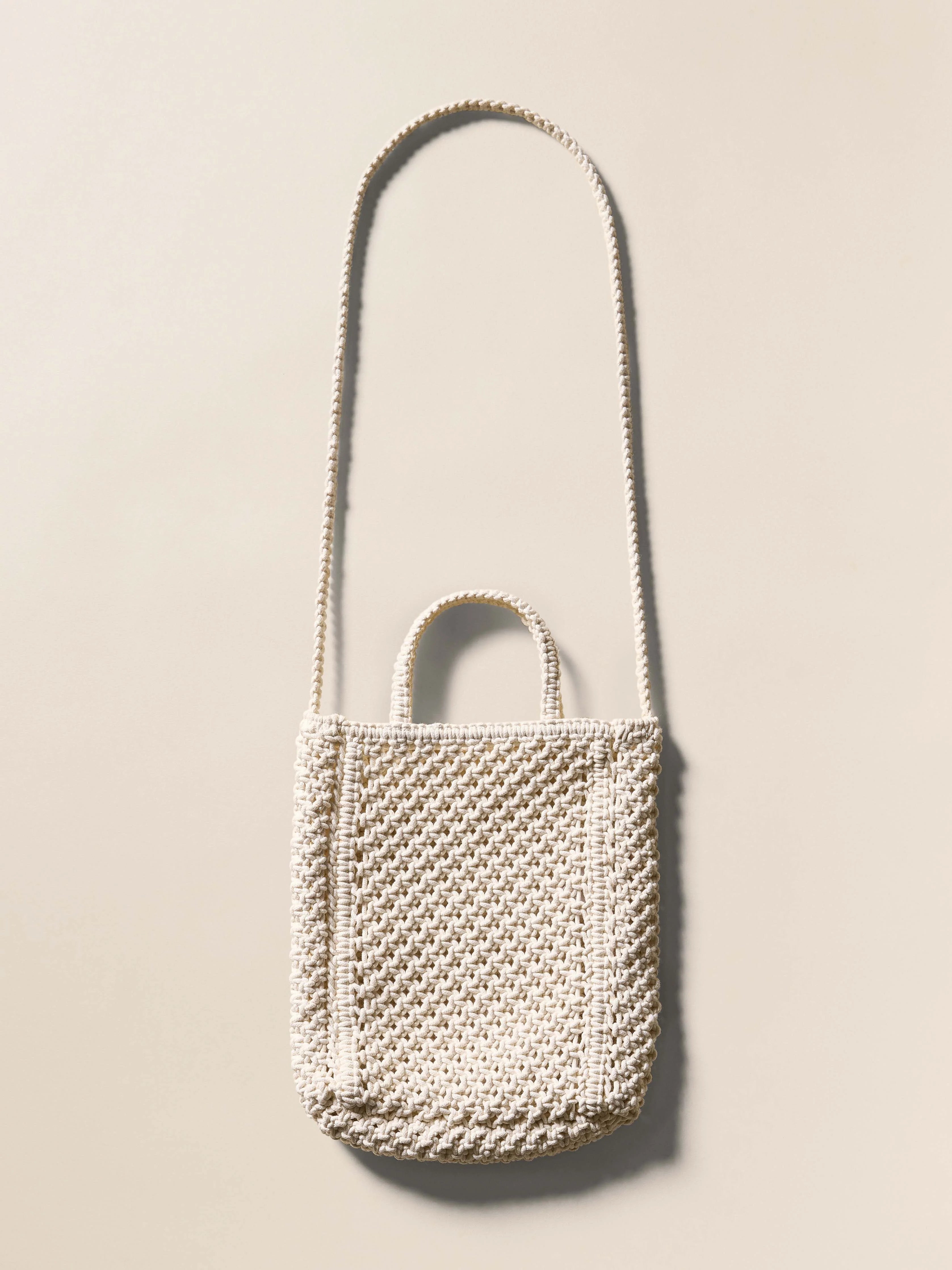 Sunwashed Macrame Crossbody - Cream Main image