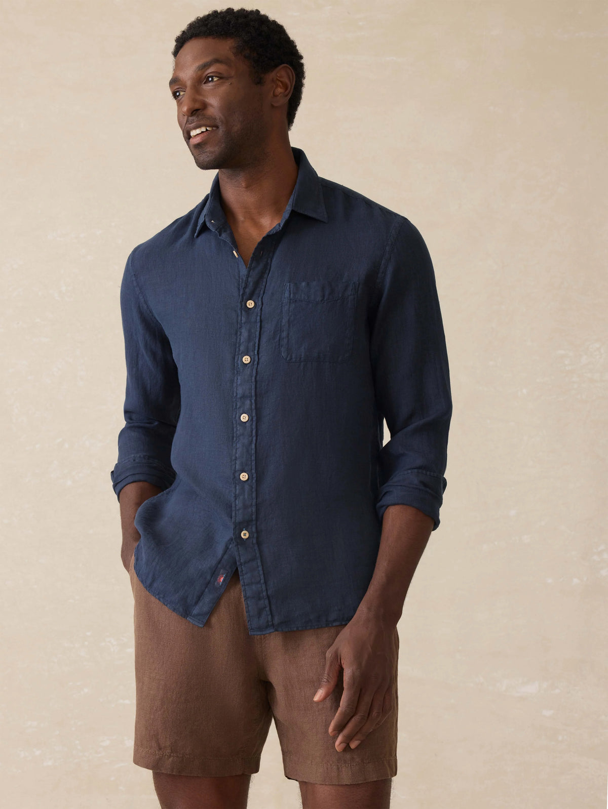 Laguna Linen Shirt - Island Navy Main image