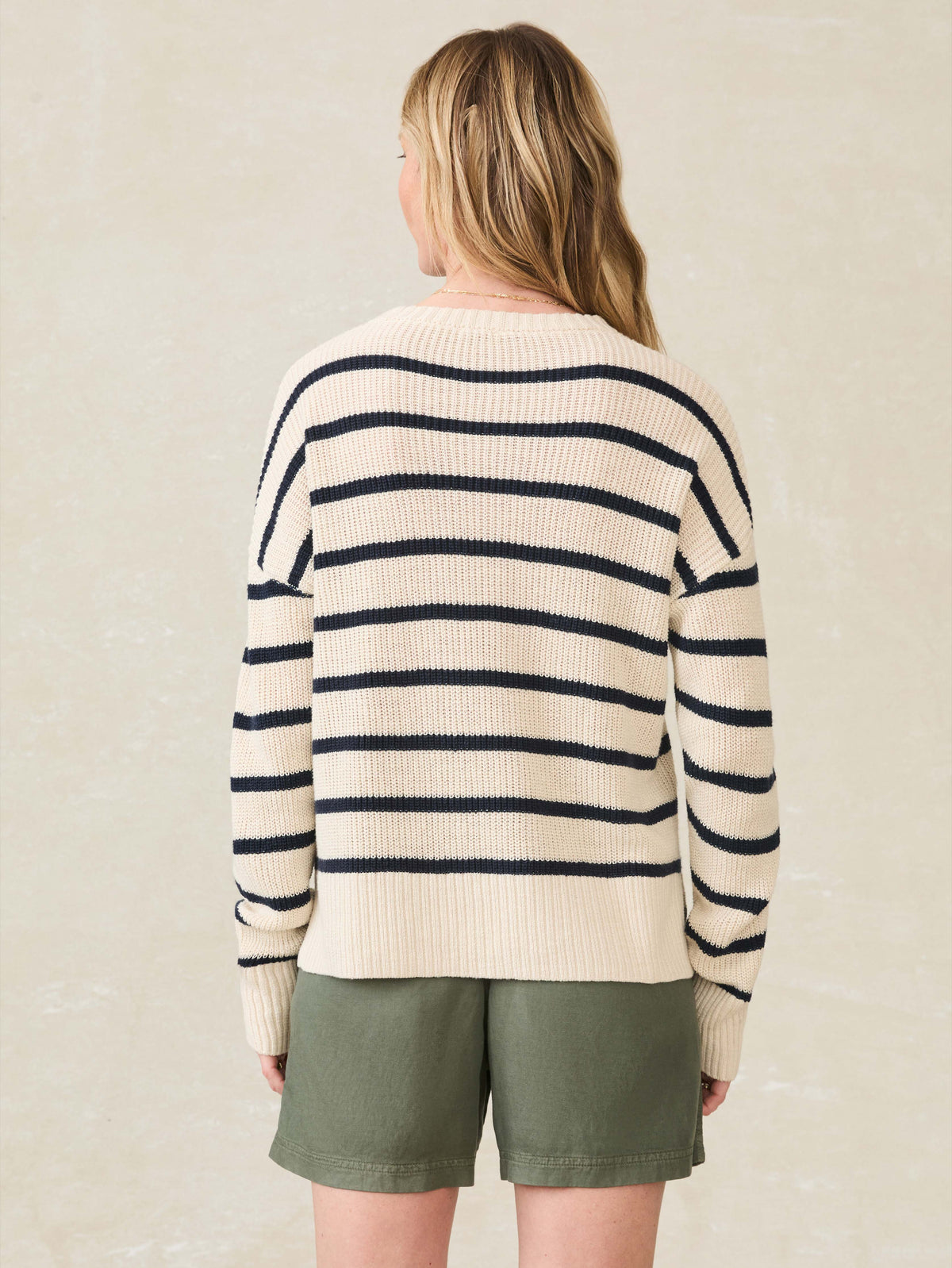 Miramar Linen Crewneck - Montauk Stripe