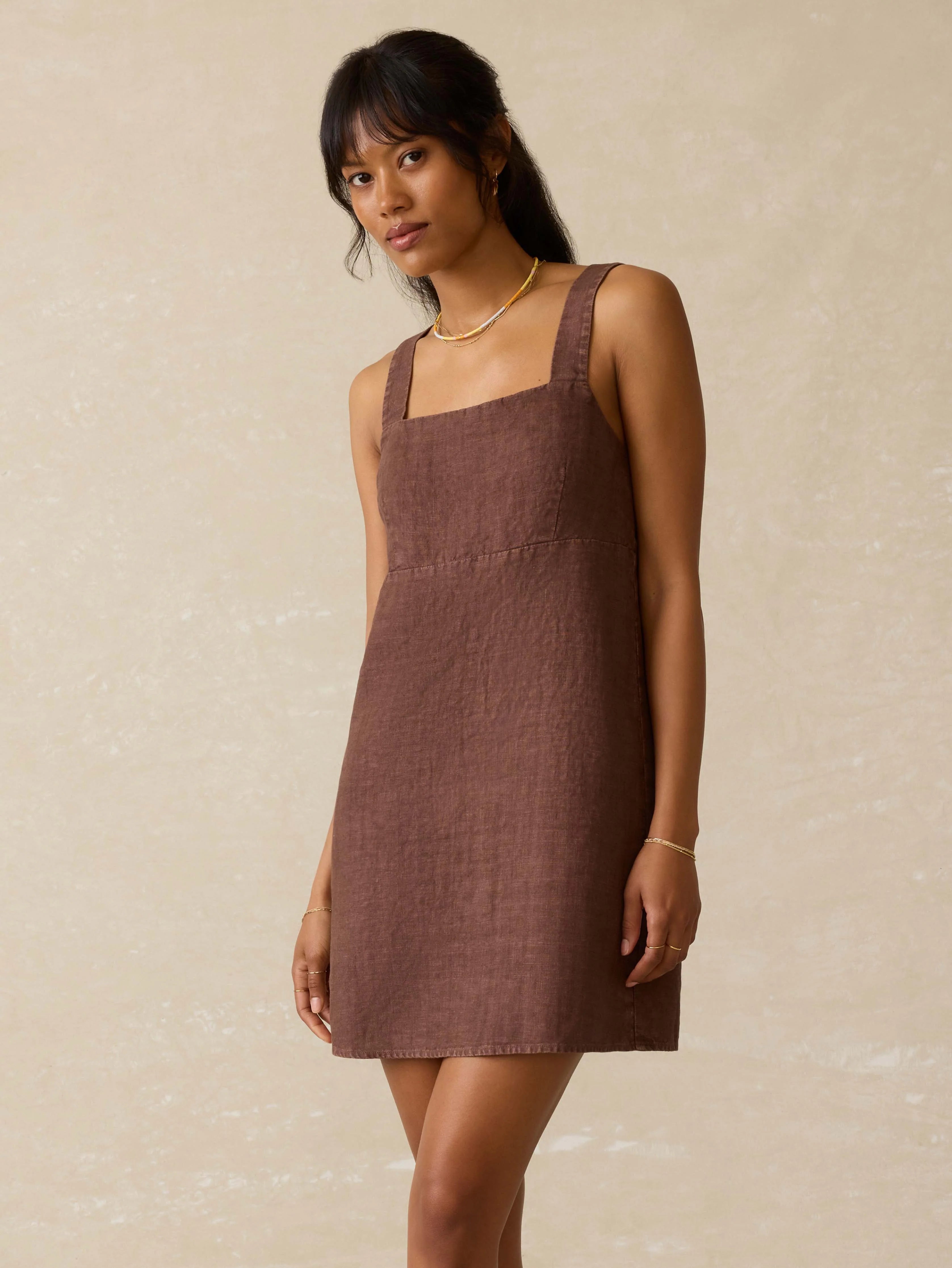 August Linen Dress - Cocoa Main image