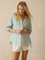 Laguna Linen Relaxed Shirt - Deep Jungle Lucy Stripe