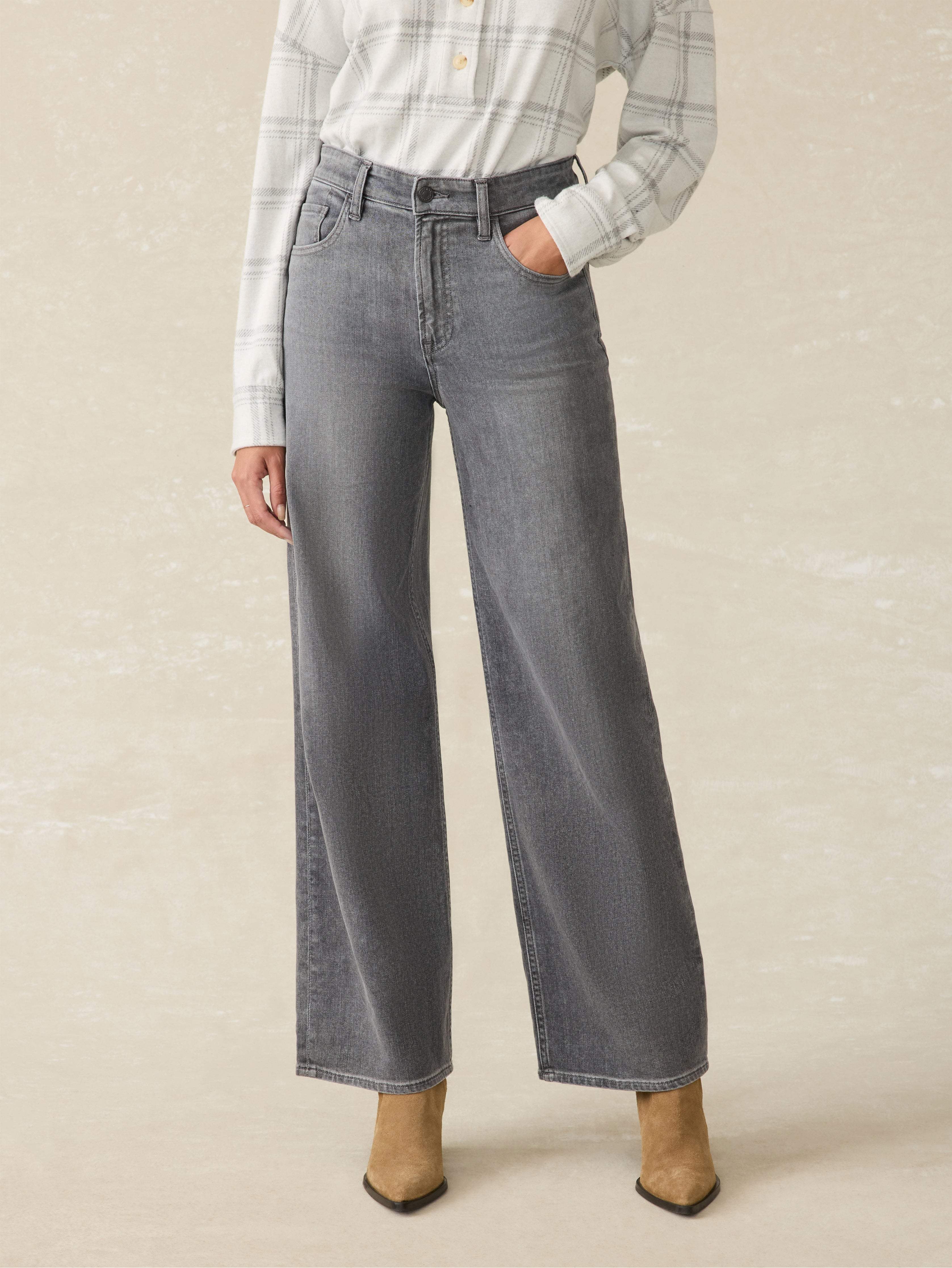 Dream Jean Wide Leg - Ash Grey Wash Main image