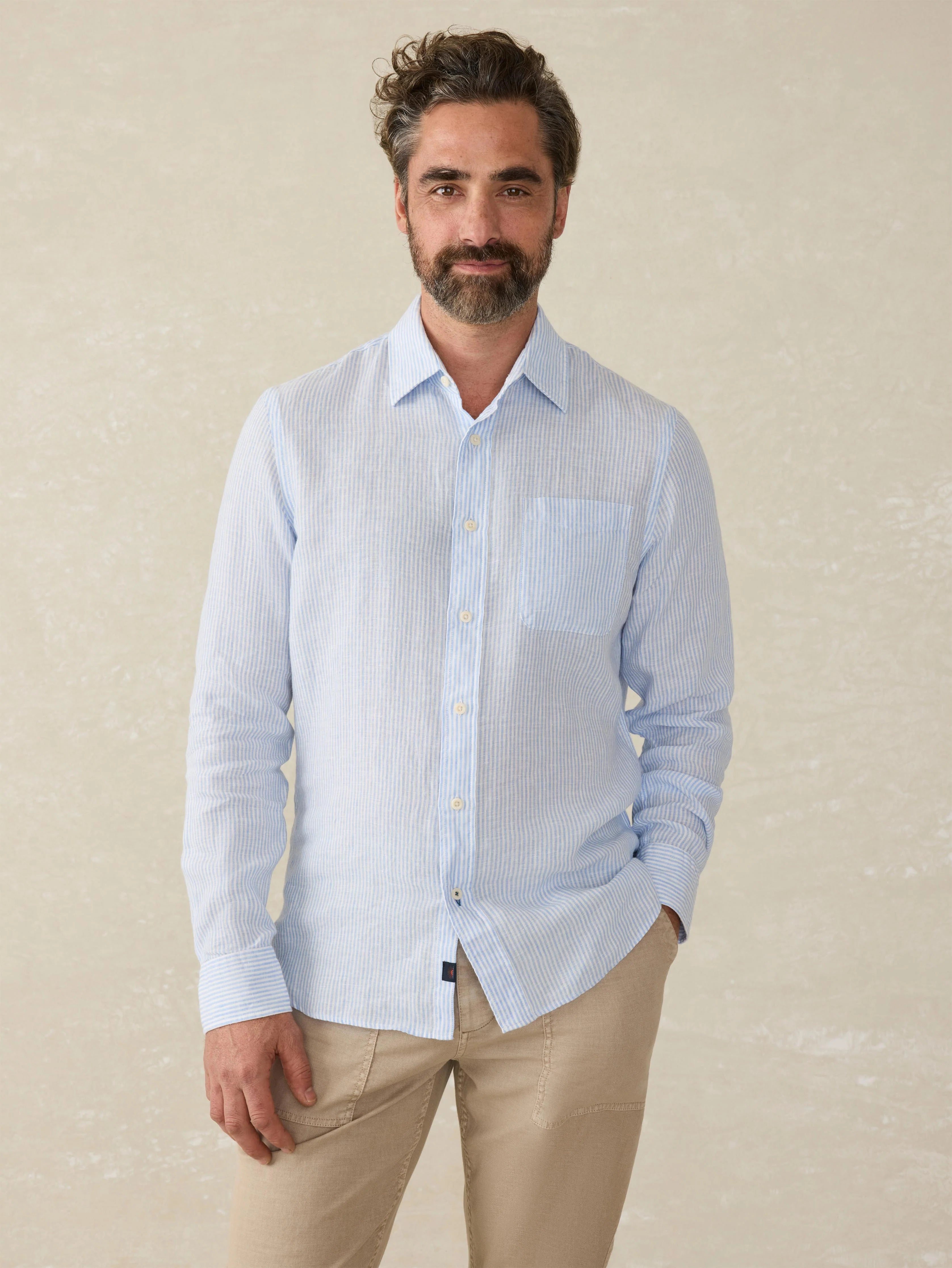 Laguna Linen Shirt - Summer Classic Stripe Secondary image
