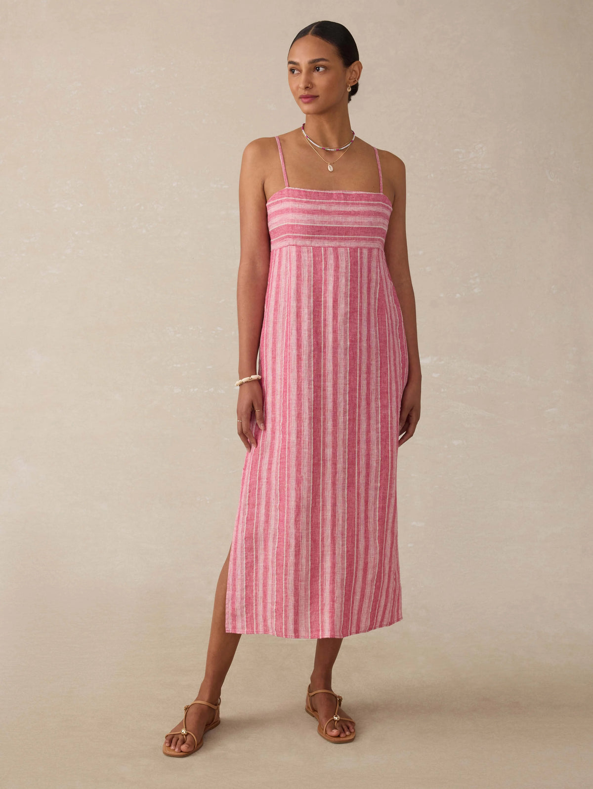 Sienna Linen Sun Dress - Granita Stripe Main image