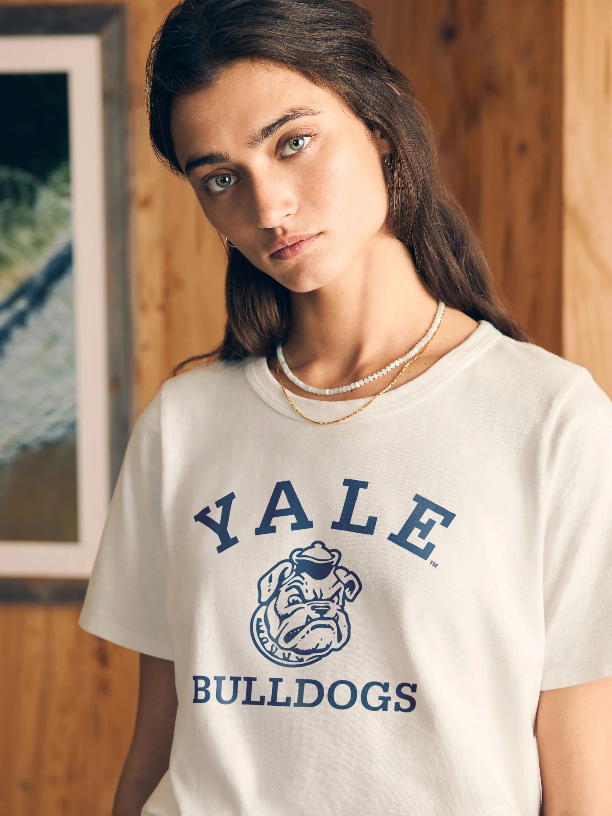 Yale Sunwashed Crew Tee - White Main image