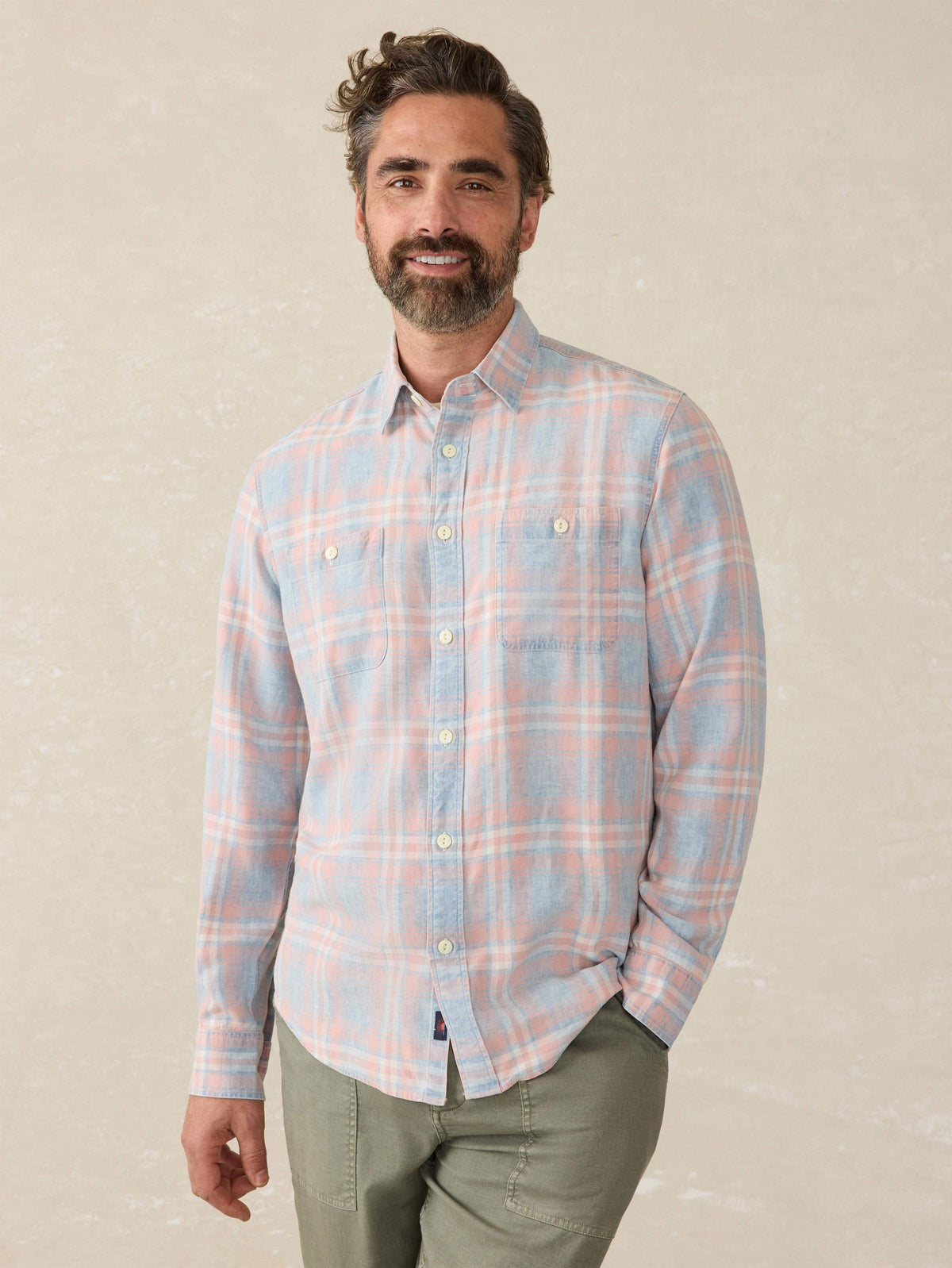 Tried \u0026 True Chambray Workshirt - Coral Bay Plaid Main image