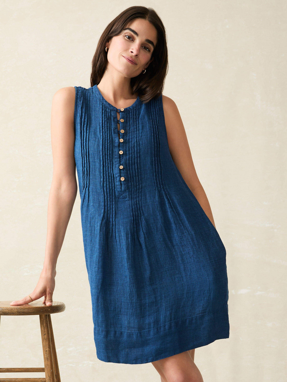 Isha Basketweave Dress - Indigo Main image