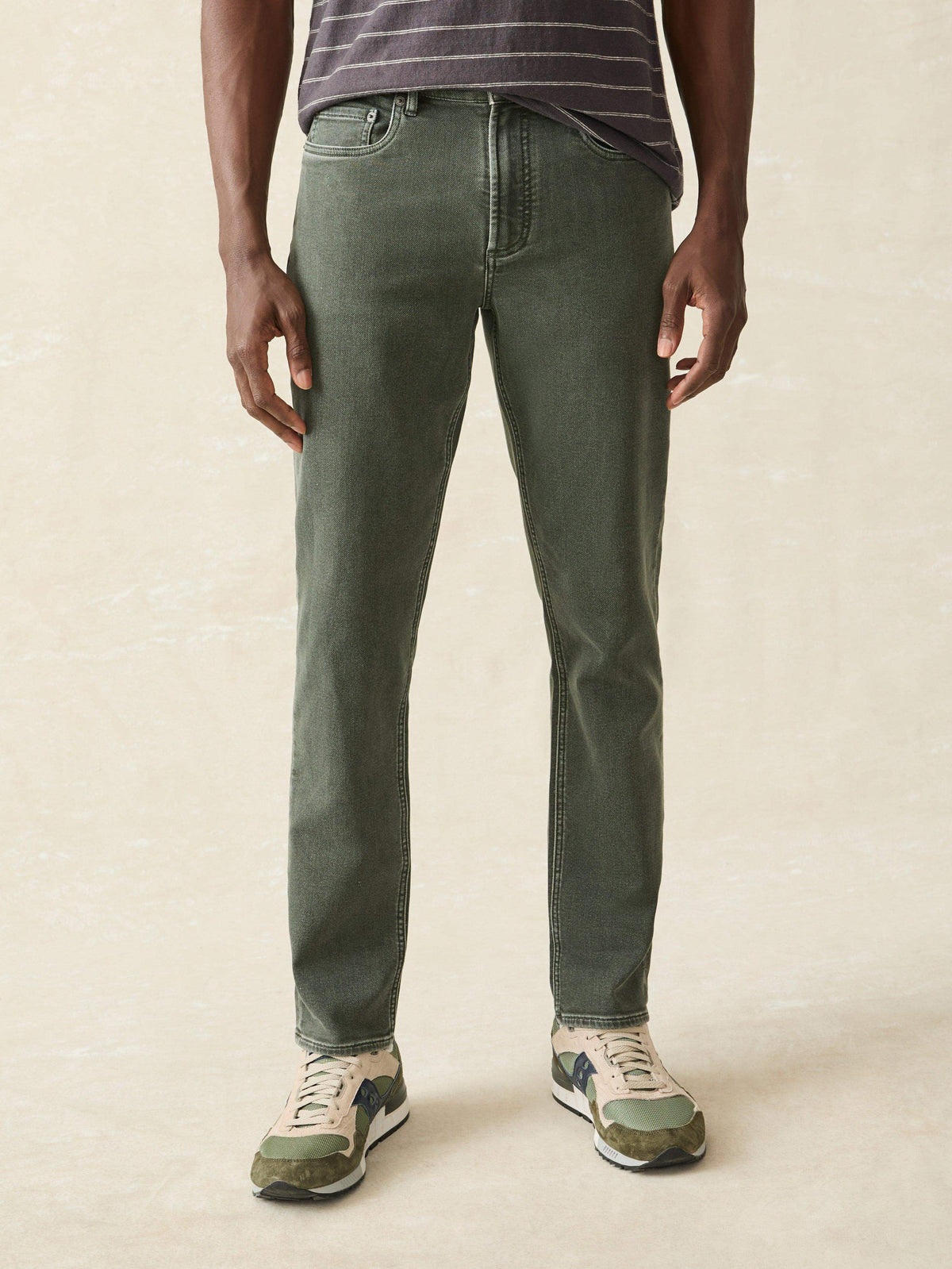 Stretch Terry 5-Pocket Pant - Fall Olive Main image