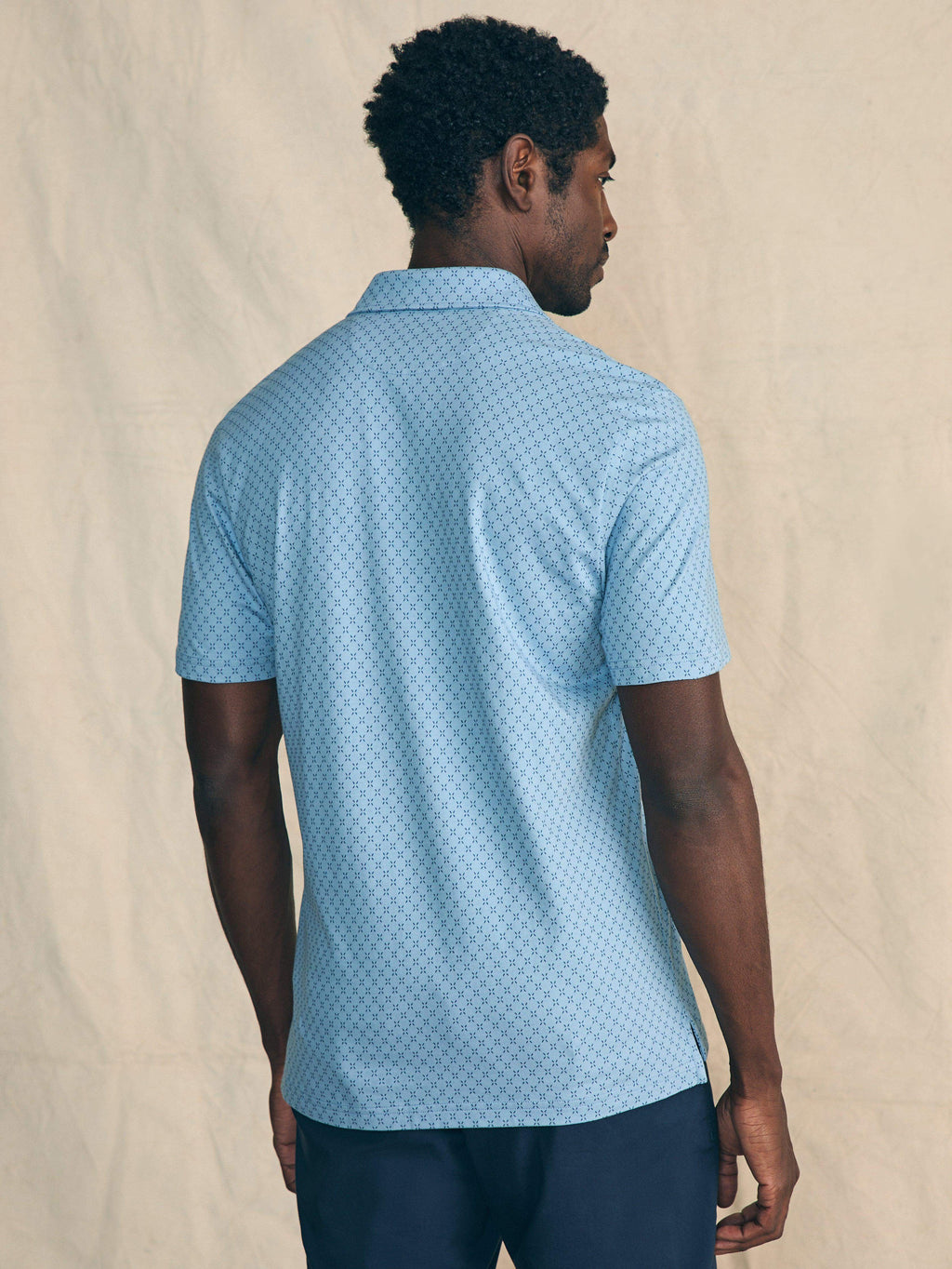Movement™ Short-Sleeve Pique Polo Shirt - Blue Surfboard Geo