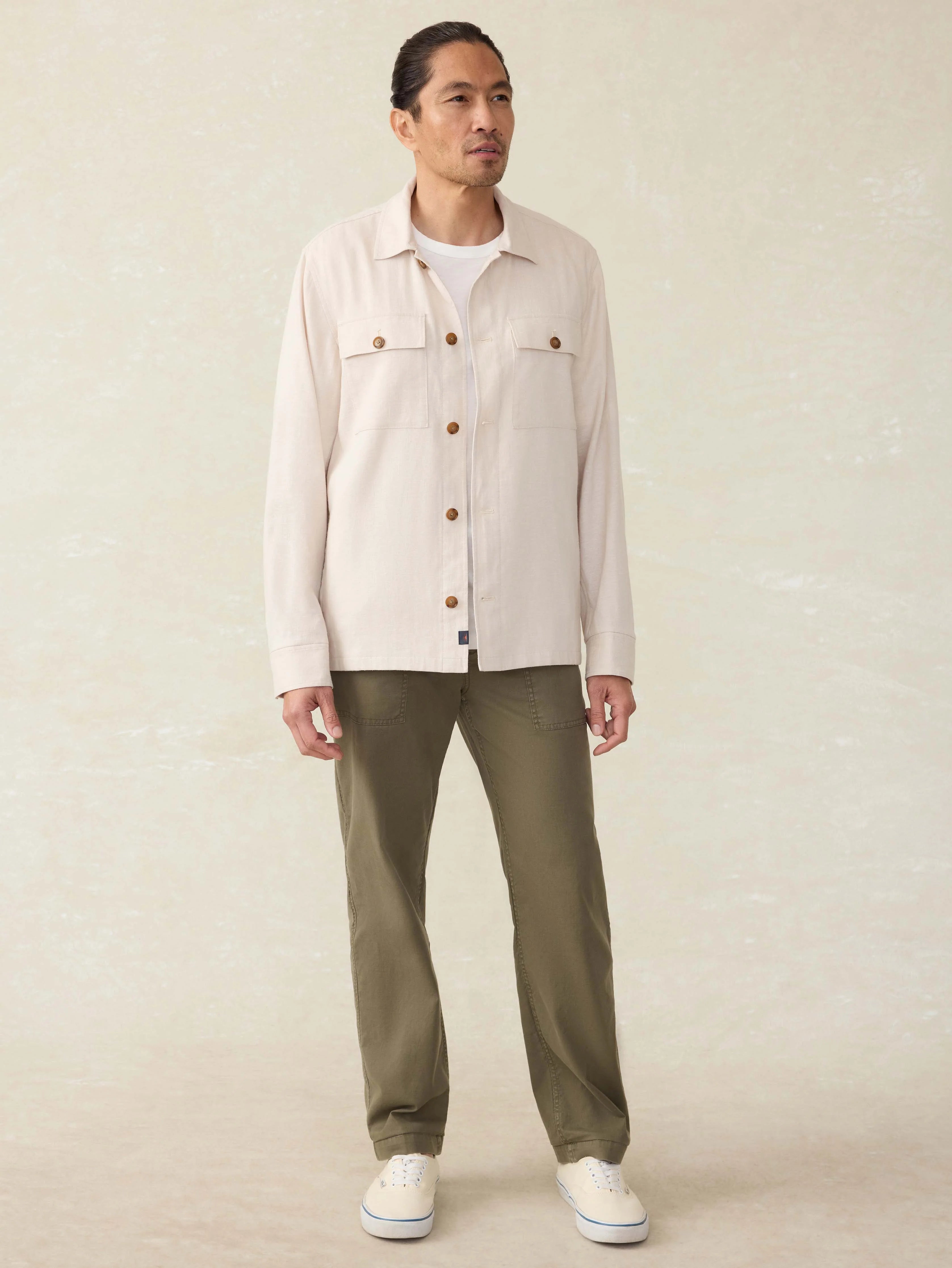Movement™ Linen Shirt Jacket - Dorset Sand